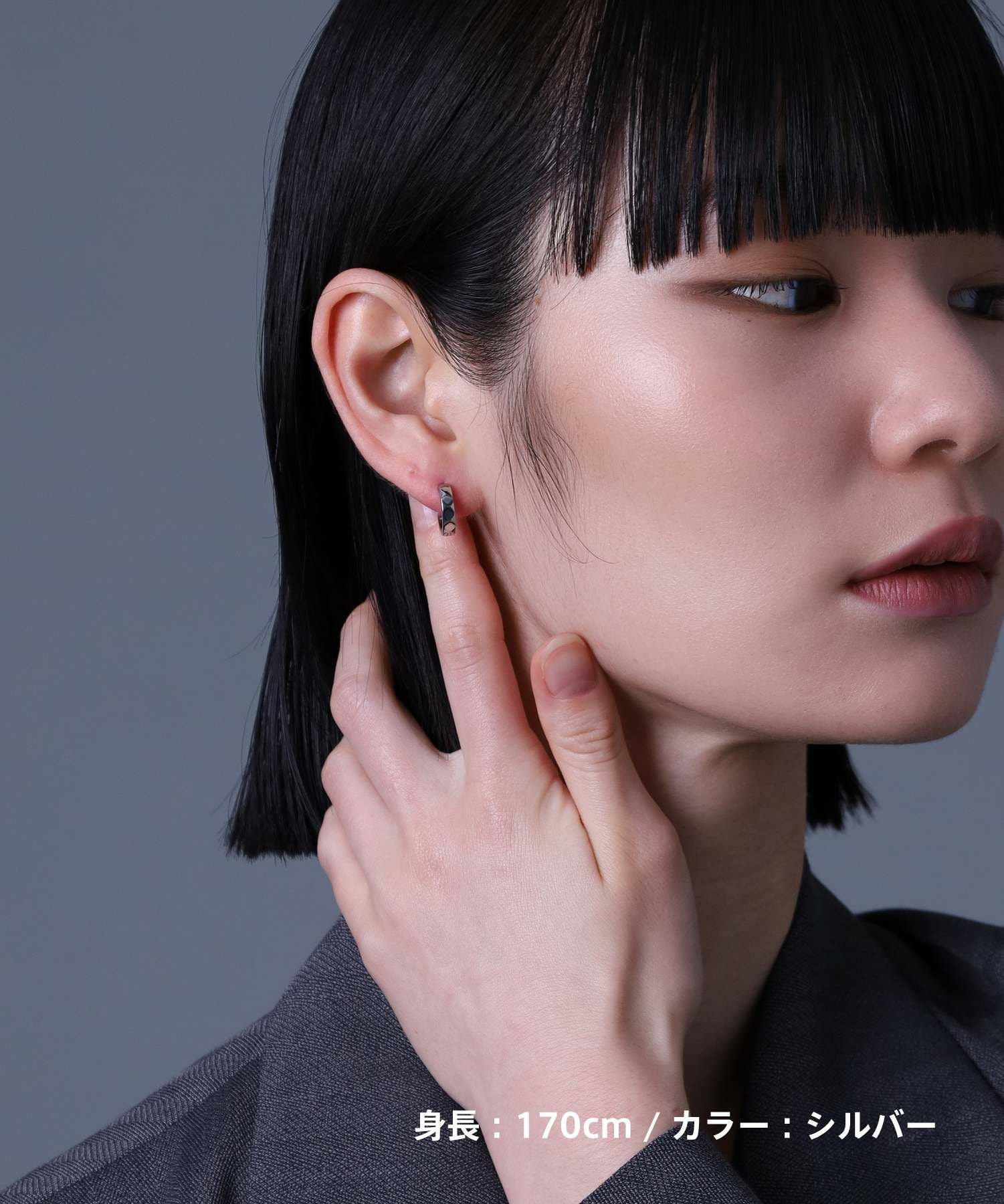 【WEB限定】カッティングフープピアス/サージカルステンレス316L（金属アレルギー対応）