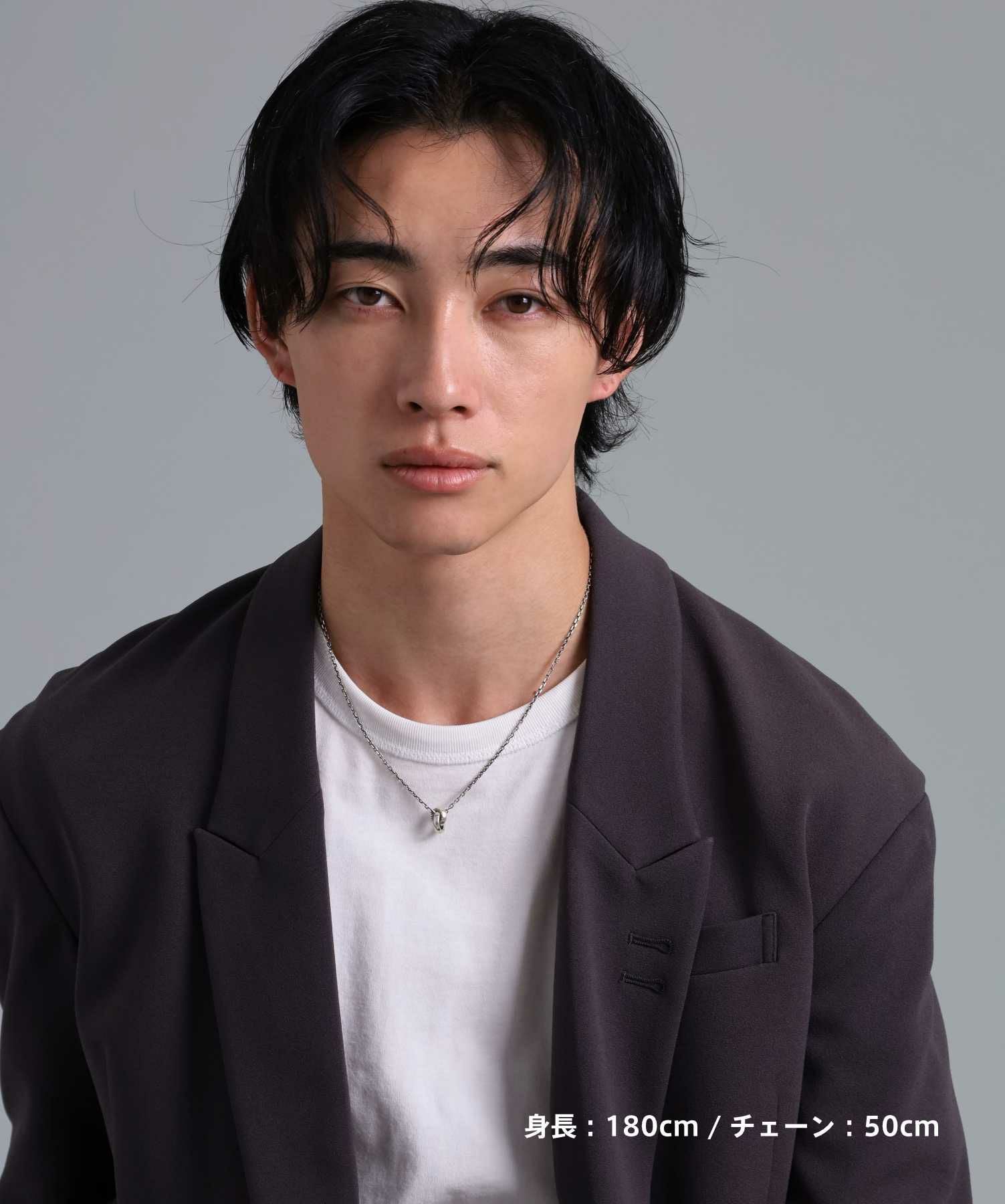 フェザーダブルリングネックレス/シルバー925