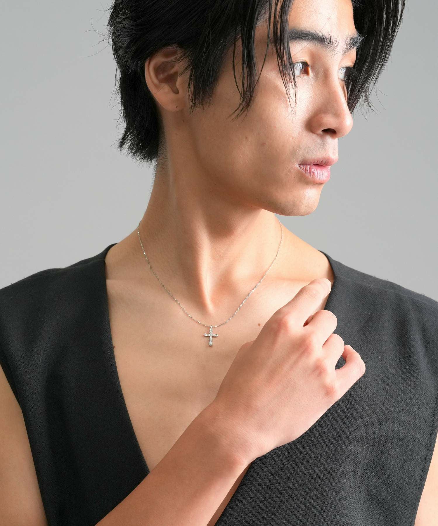 ヴィクトリアンクロスプチネックレス/プラチナ900＆850