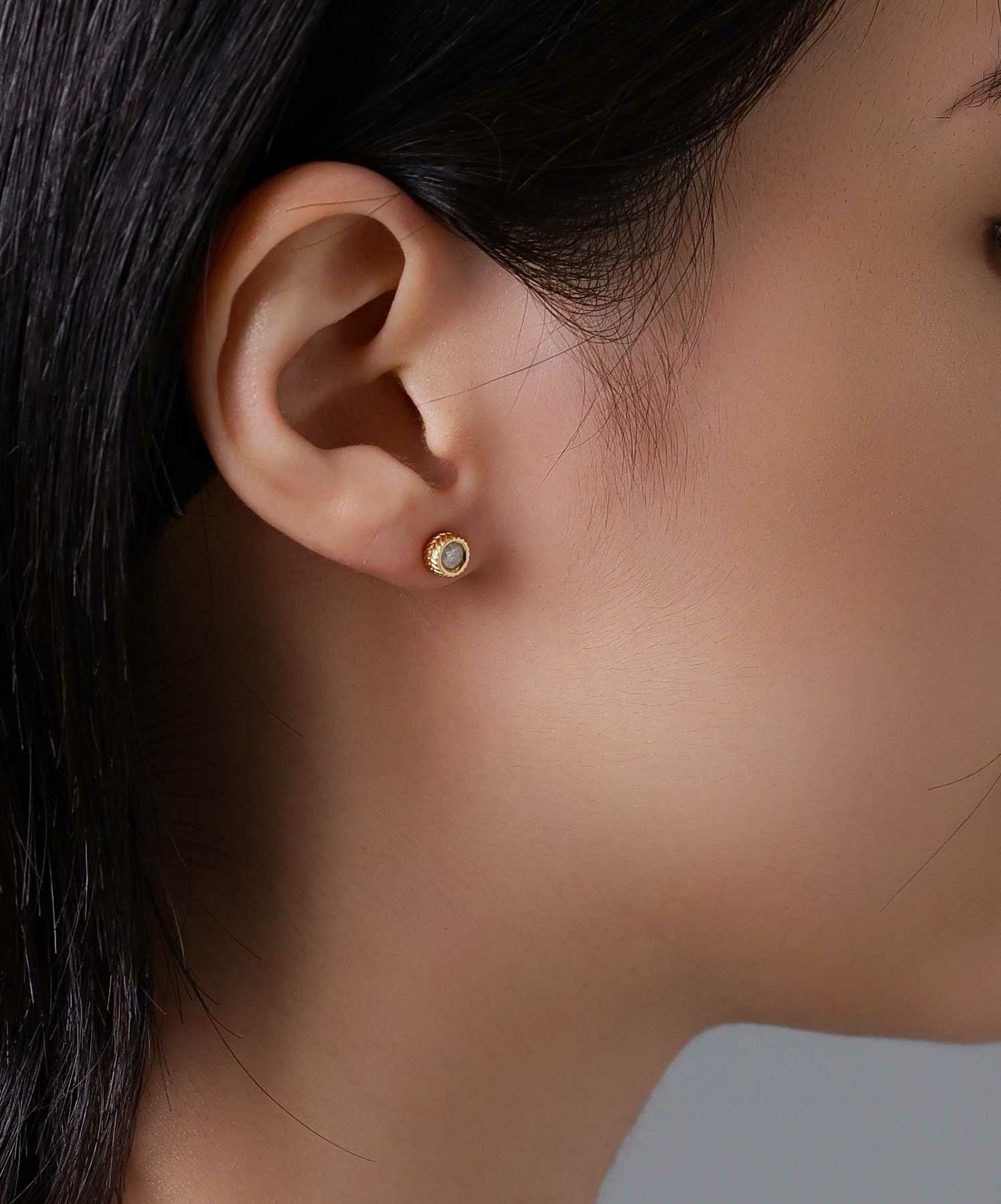 BASIC”アンシェントストーンピアス/K18ゴールド | LION HEART STORE