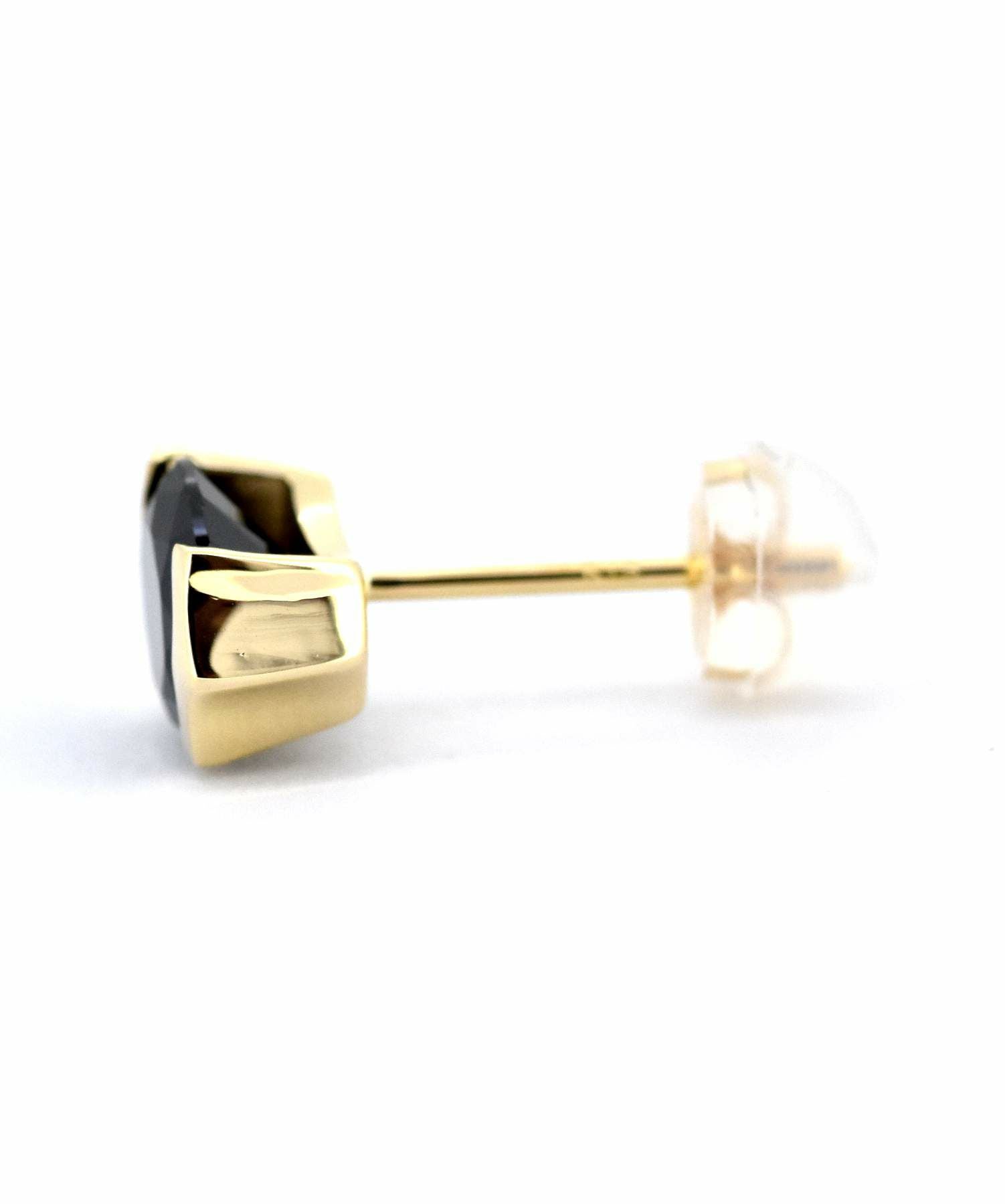 ブリリアントカットピアス/K10ゴールド（ブラック・クリア）