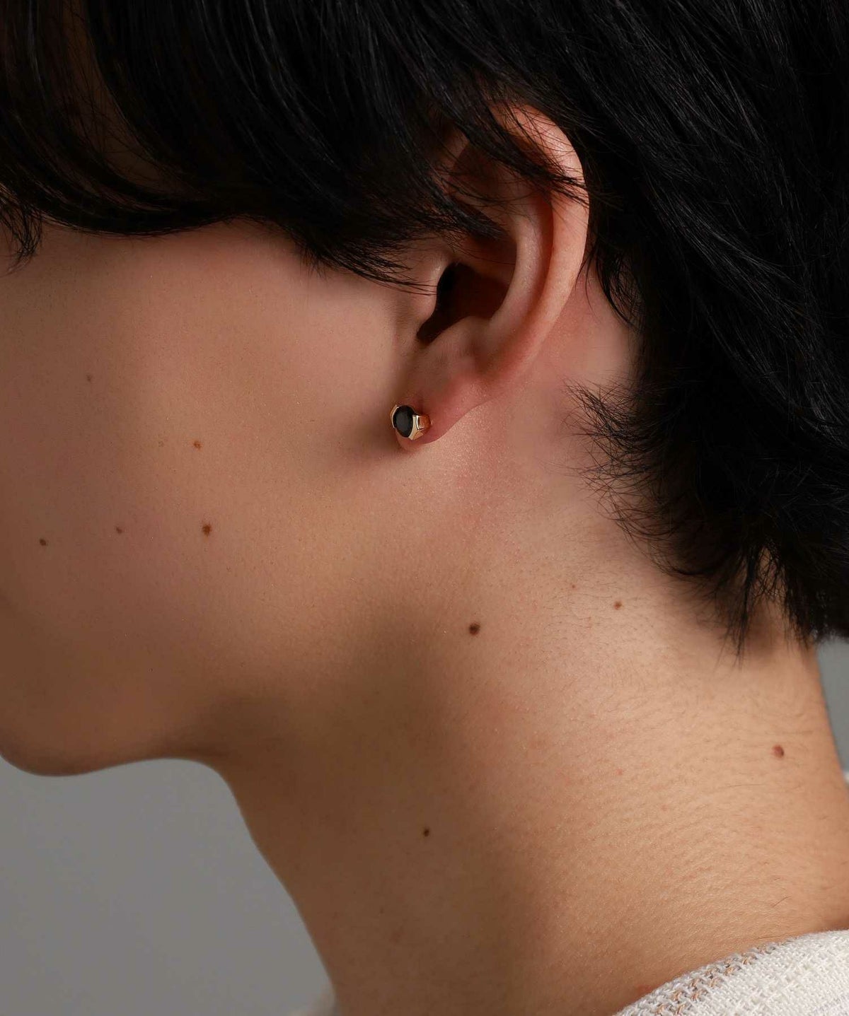 ブリリアントカットピアス/K10ゴールド（ブラック・クリア）