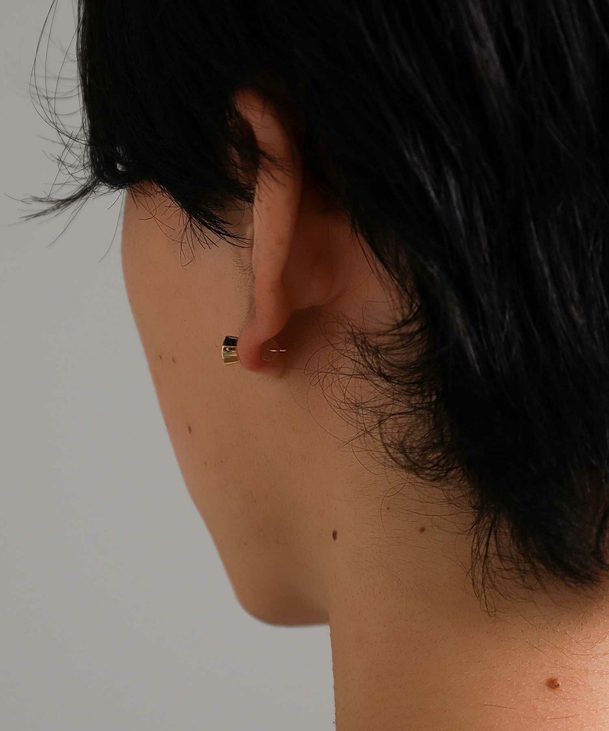 ブリリアントカットピアス/K10ゴールド（ブラック・クリア）