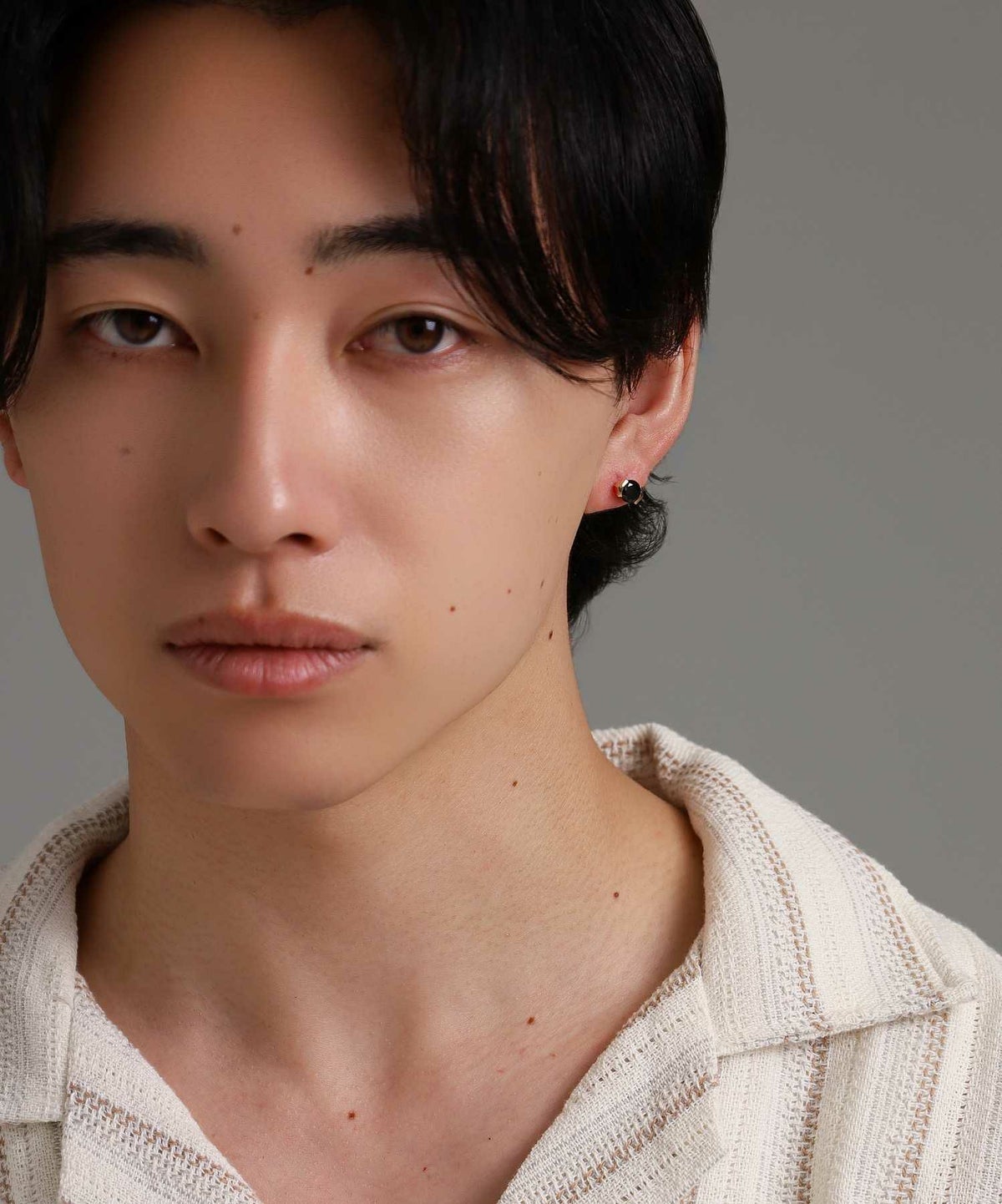 ブリリアントカットピアス/K10ゴールド（ブラック・クリア）