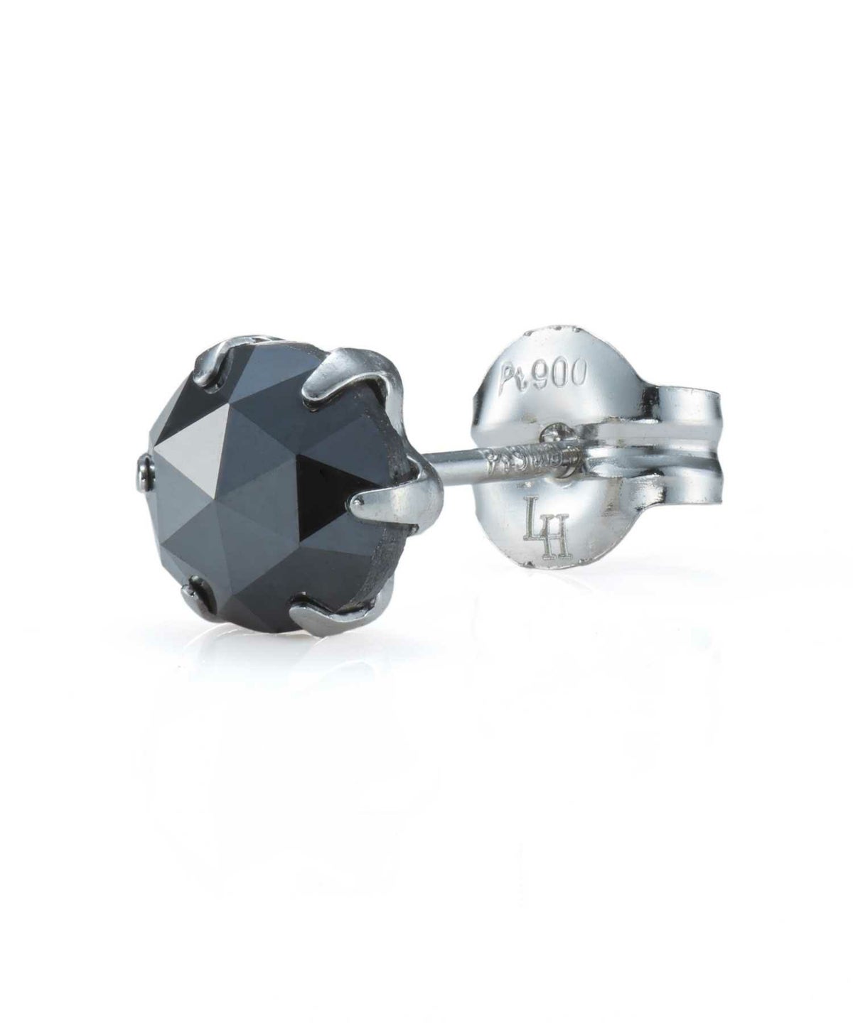 Petite Modern”ブラックダイヤモンドピアス（Lサイズ/0.5CT）/プラチナ 