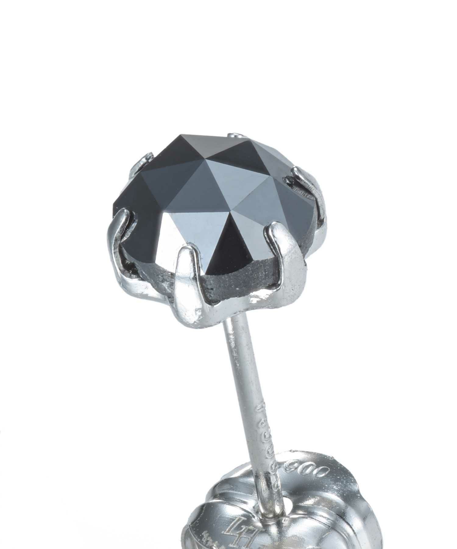 Petite Modern”ブラックダイヤモンドピアス（Lサイズ/0.5CT）/プラチナ
