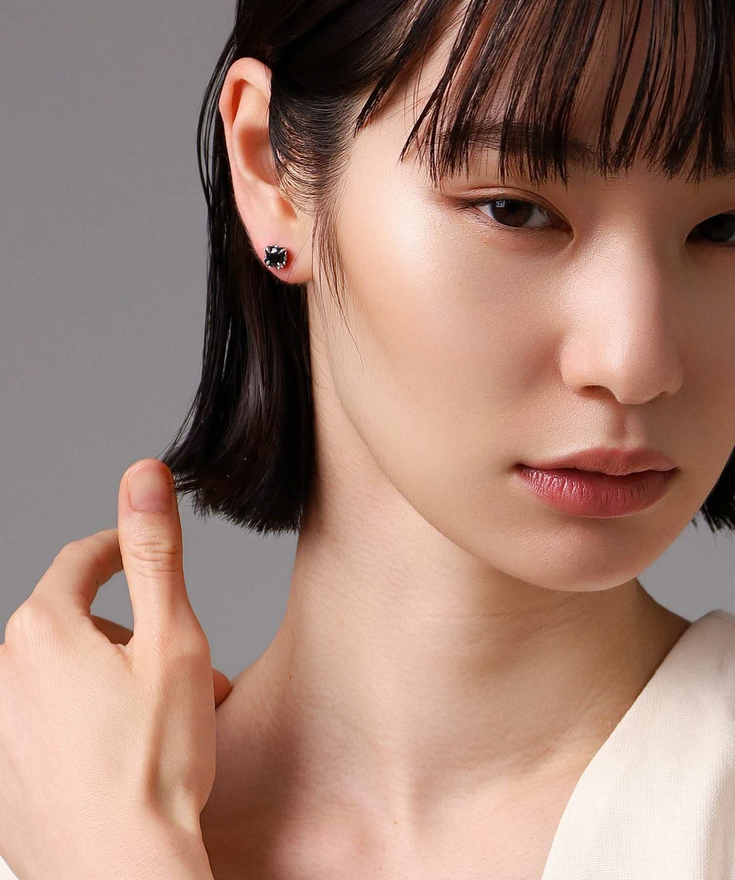 LION HEART-ライオンハート- コマンダーストーンピアス/シルバー925 BASIC”コマンダーストーンピアス（シルバー×ブラック）/シルバー925