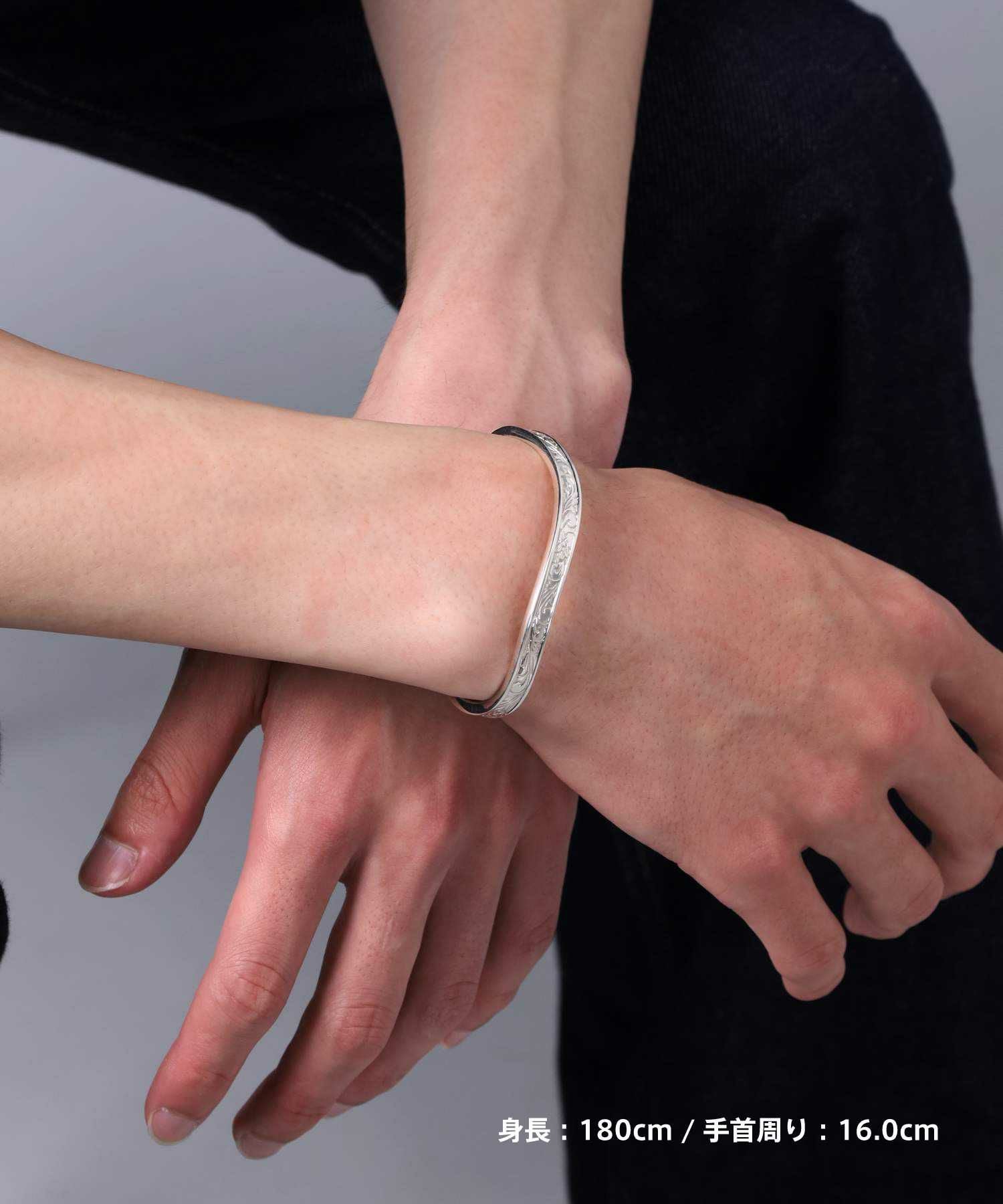 ライオンハート　プルメリア　ウェーブバングル　ブレスレット　ハワイアンジュエリー HAWAIIAN”プルメリアミディアムウェーブバングル/シルバー925 | LION