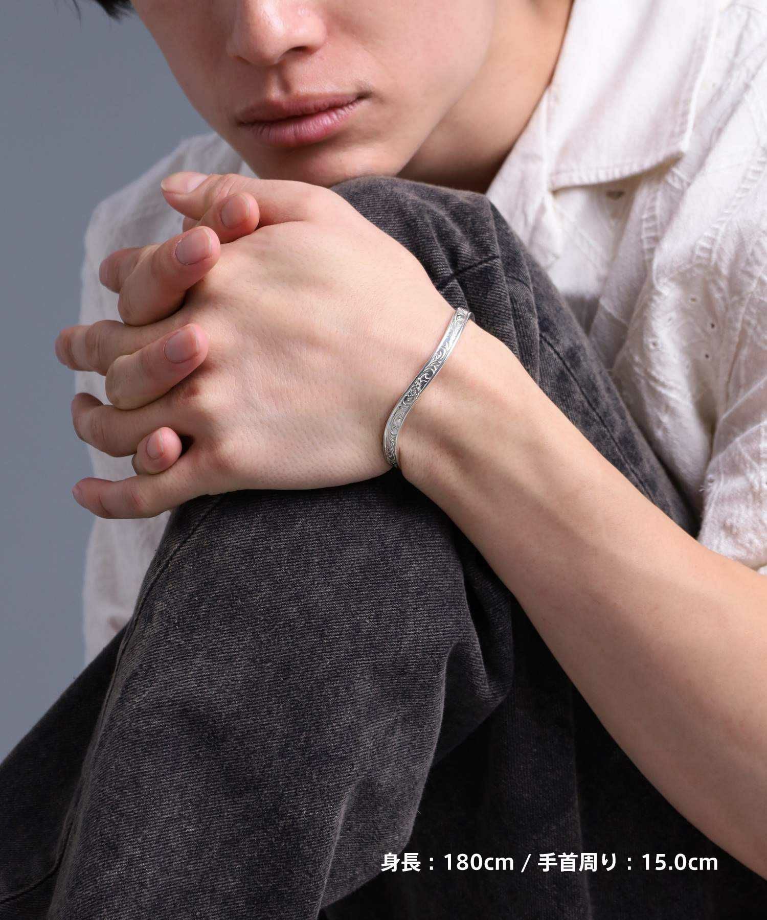 HAWAIIAN”プルメリアミディアムウェーブバングル/シルバー925 | LION