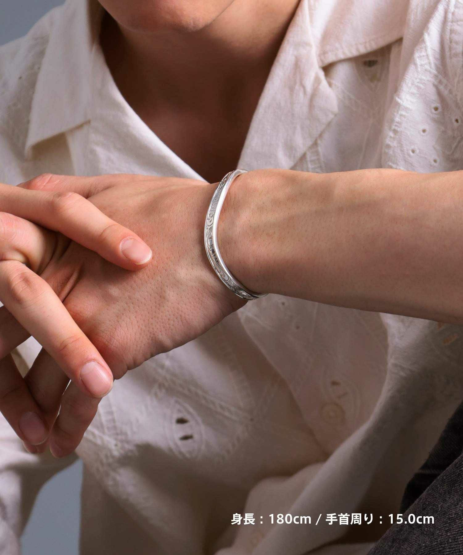 HAWAIIAN”プルメリアミディアムウェーブバングル/シルバー925 | LION