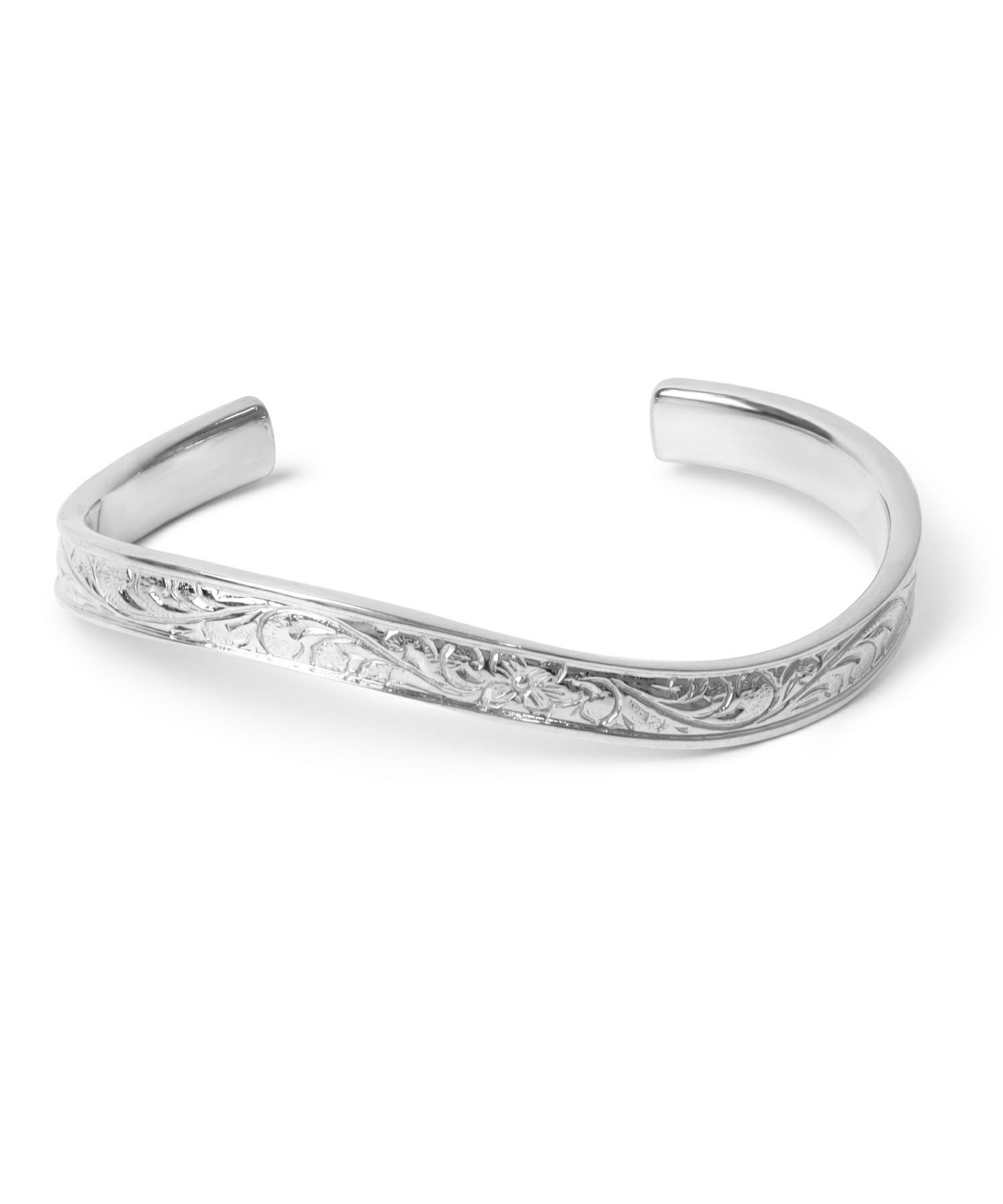 HAWAIIAN”プルメリアラージウェーブバングル/シルバー925【LION HEART