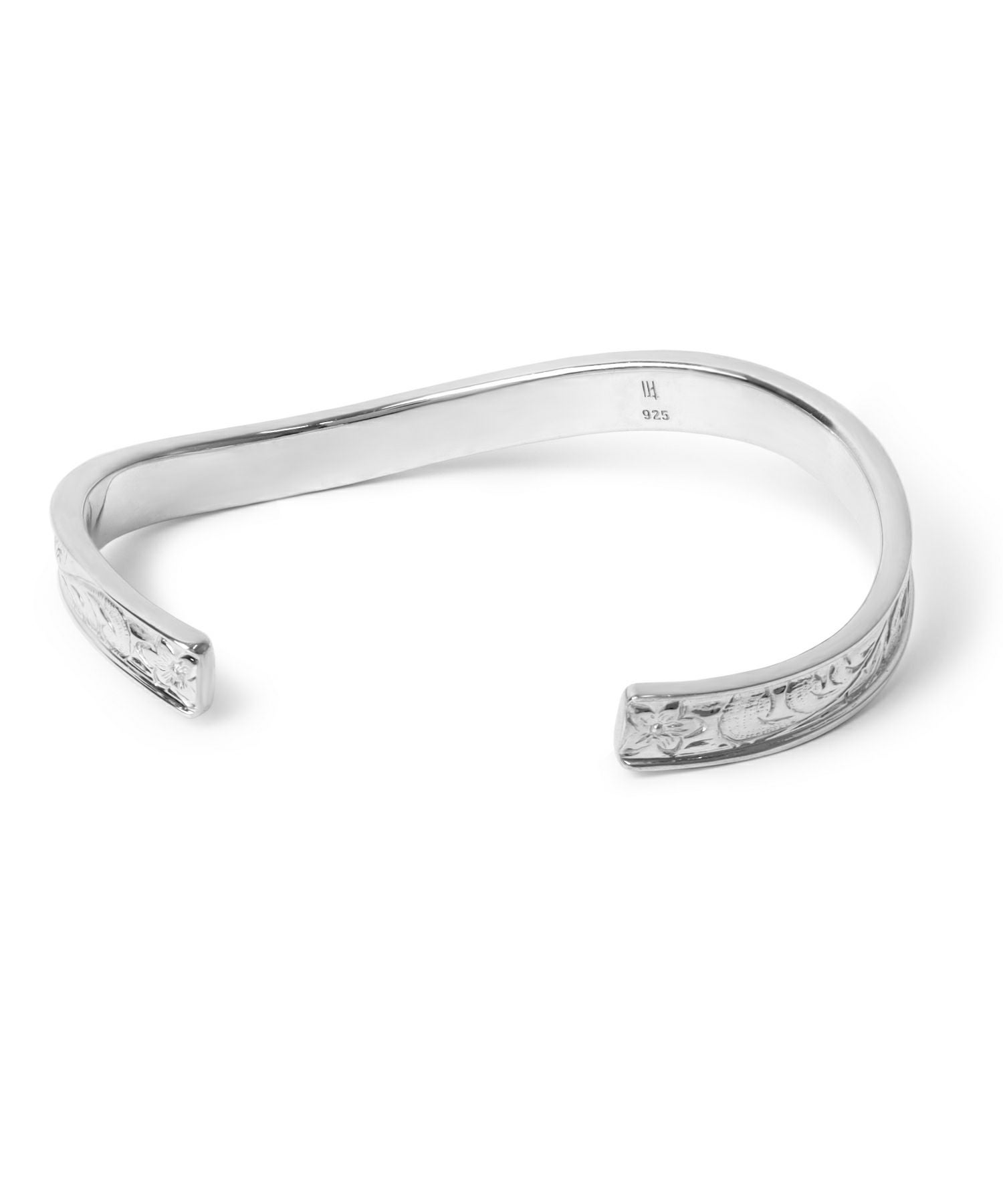 HAWAIIAN”プルメリアラージウェーブバングル/シルバー925【LION HEART