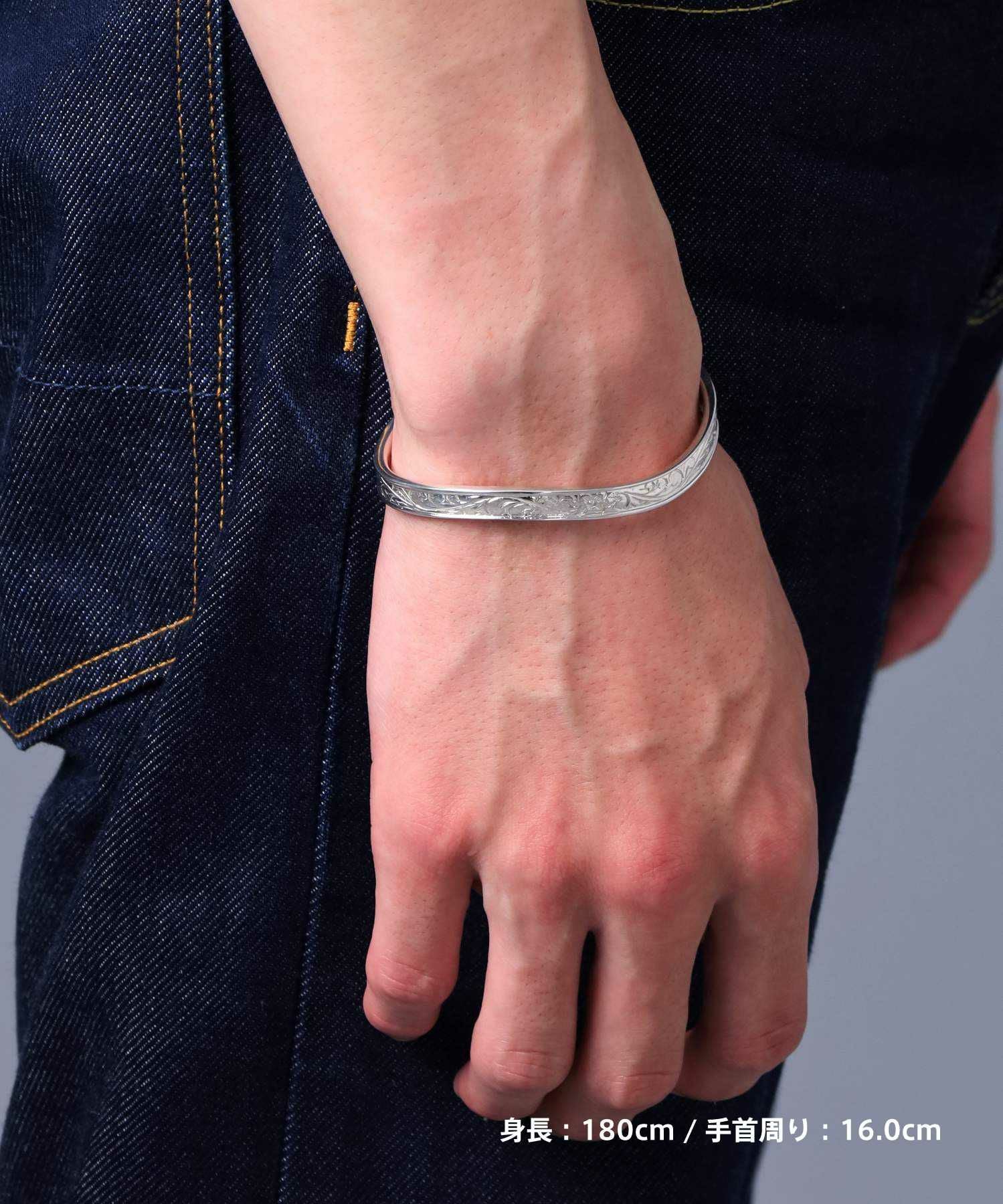 プルメリア ラージウェーブバングル/シルバー925