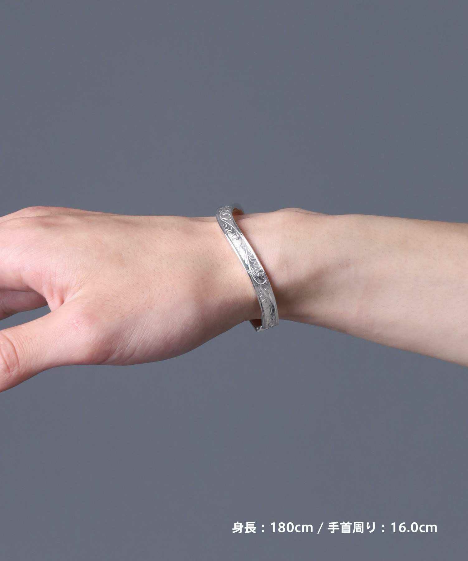 プルメリア ラージウェーブバングル/シルバー925