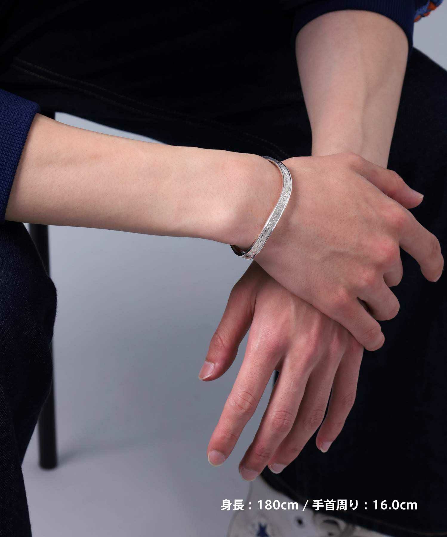 HAWAIIAN”プルメリアラージウェーブバングル/シルバー925【LION HEART