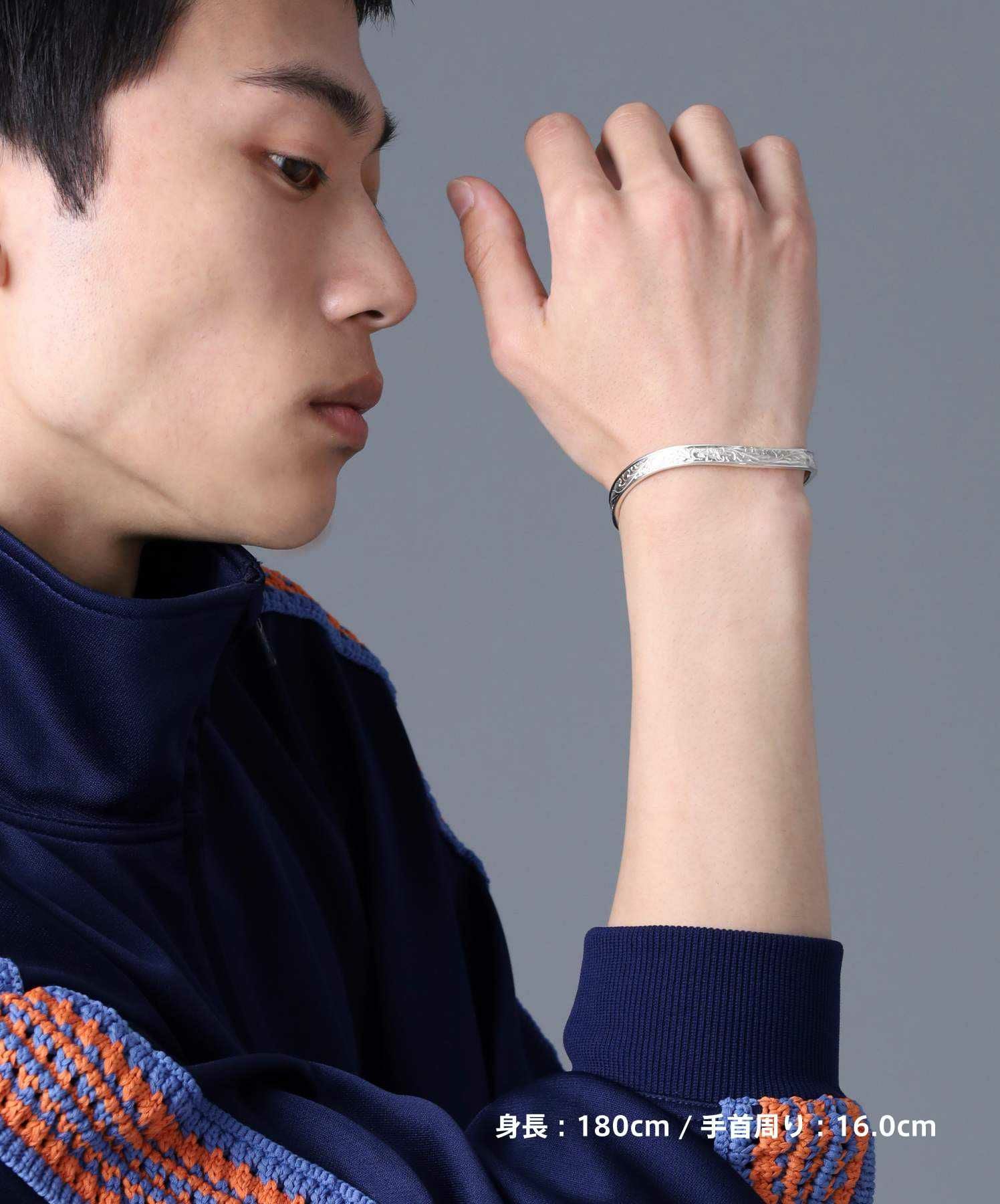 HAWAIIAN”プルメリアラージウェーブバングル/シルバー925【LION HEART