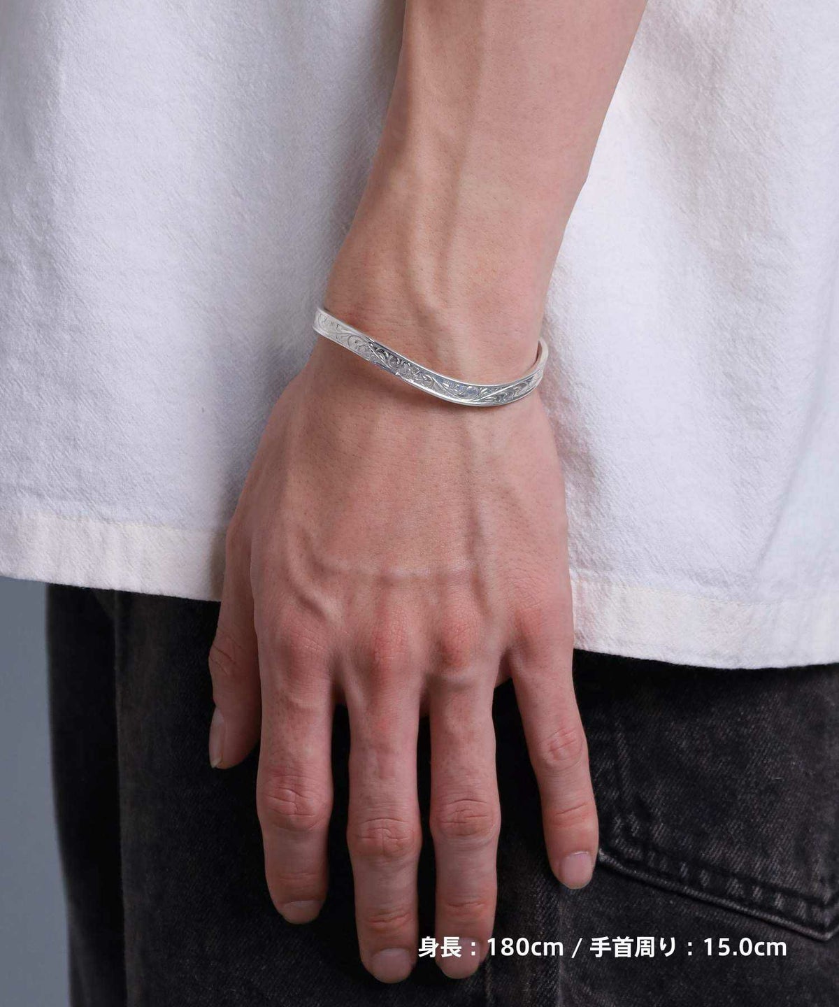 プルメリア ラージウェーブバングル/シルバー925