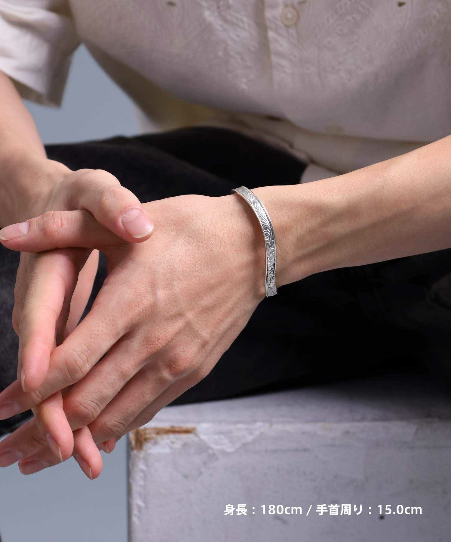 プルメリア ラージウェーブバングル/シルバー925