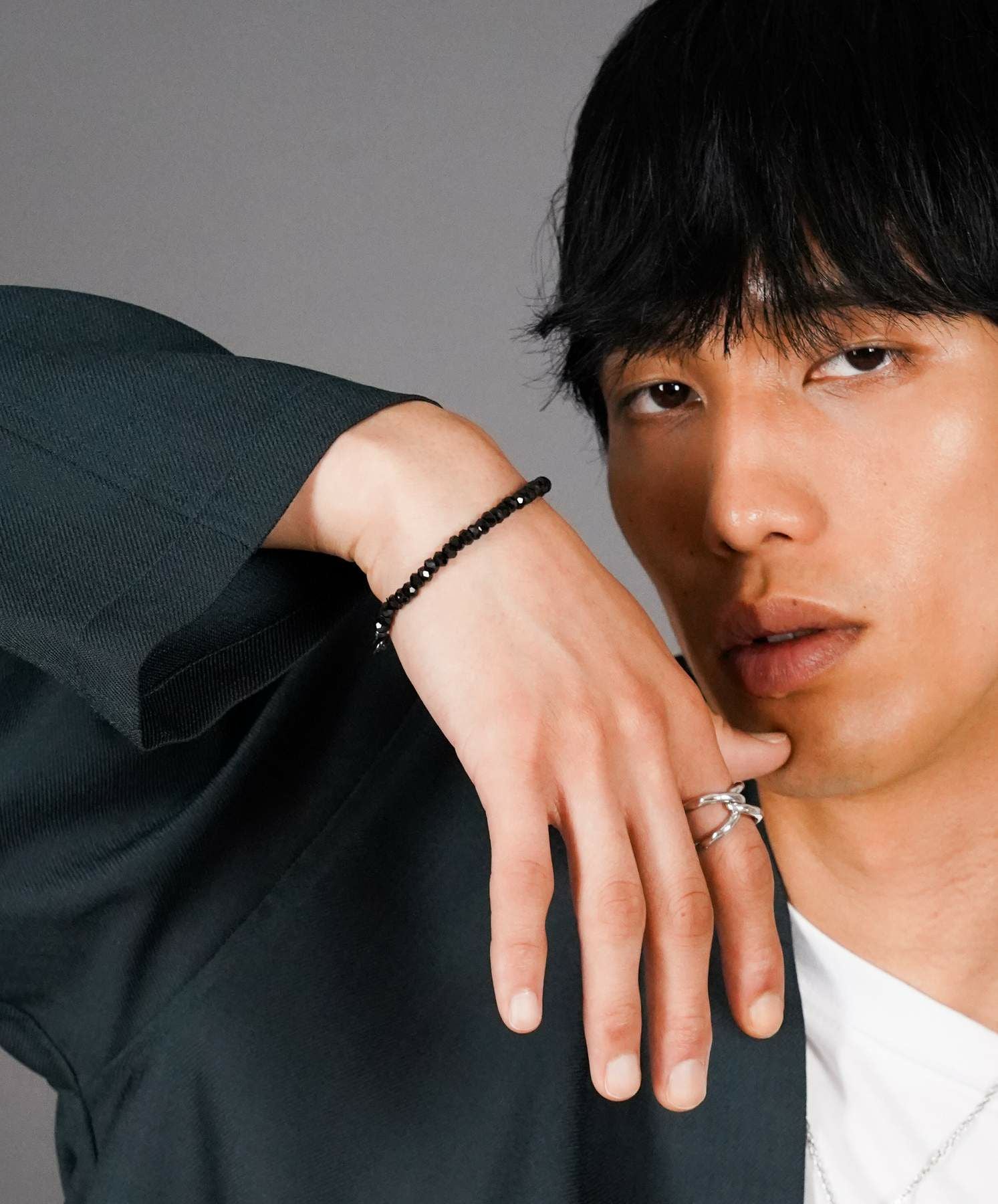 BASIC”ブラックスピネルブレスレット（M SIZE） | LION HEART STORE