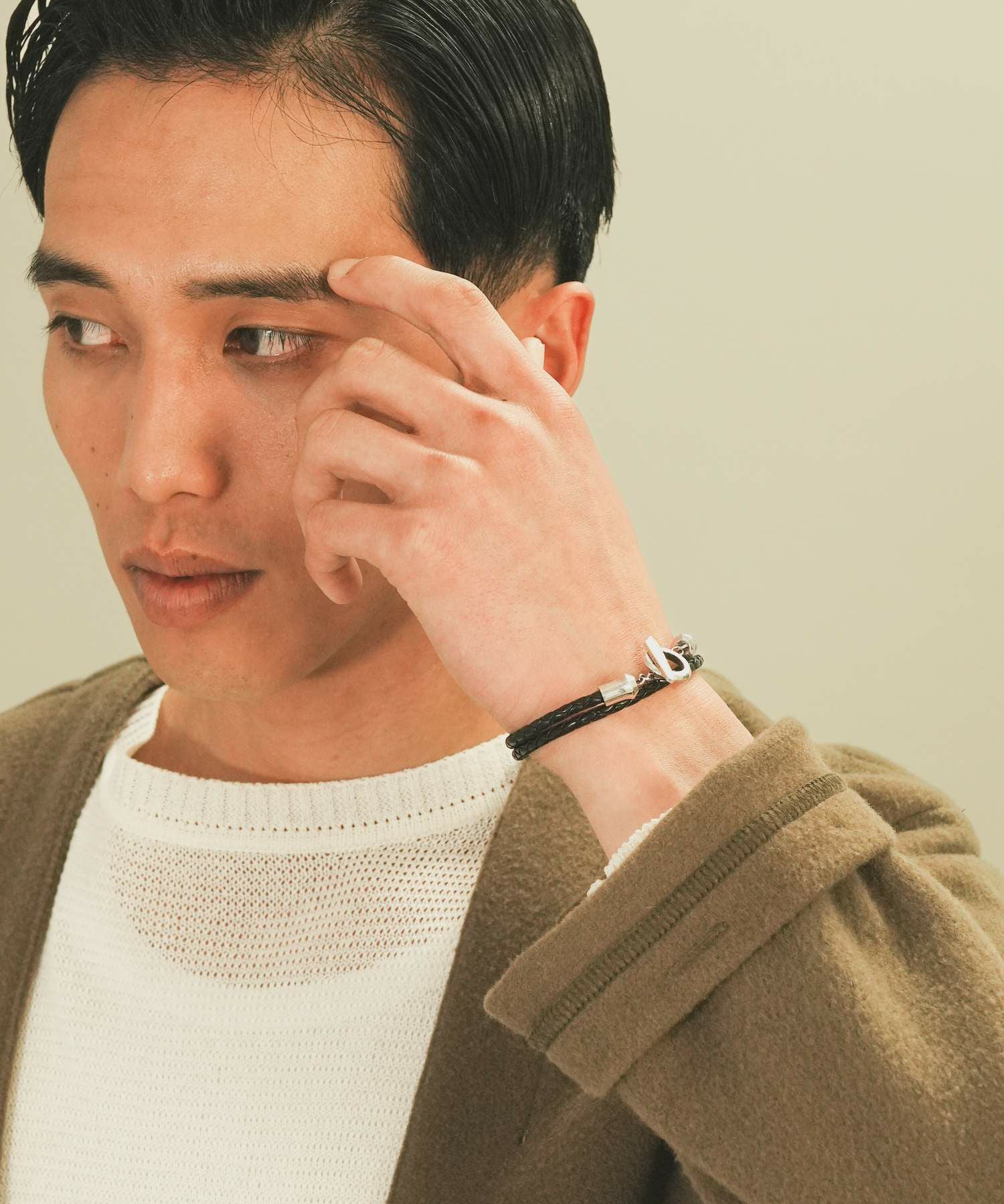 for Gift”ダブルラップレザーブレスレット（フェザー）/シルバー925