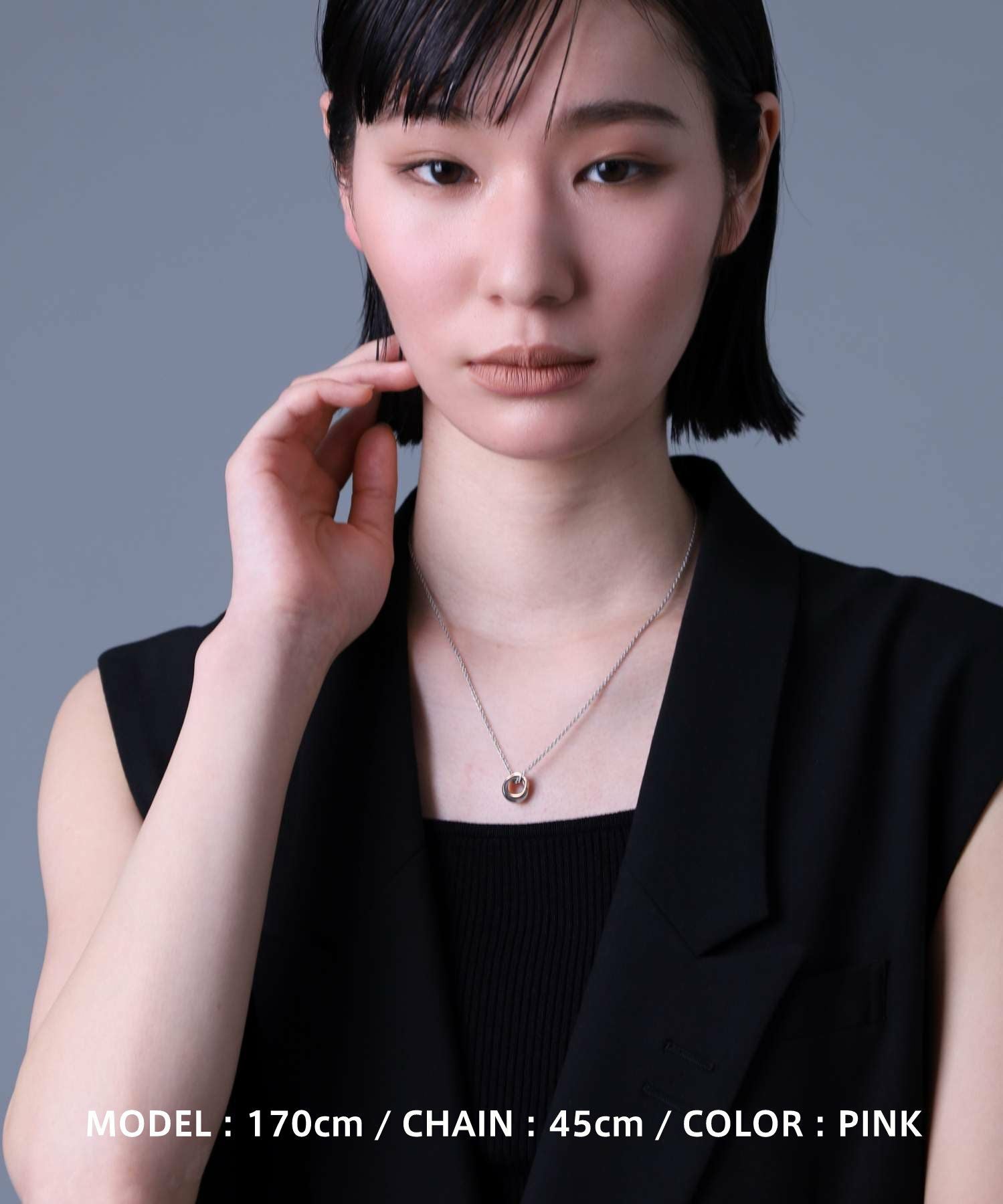 限定展開】“LH-1”ウェーブダブルリングネックレス/サージカル