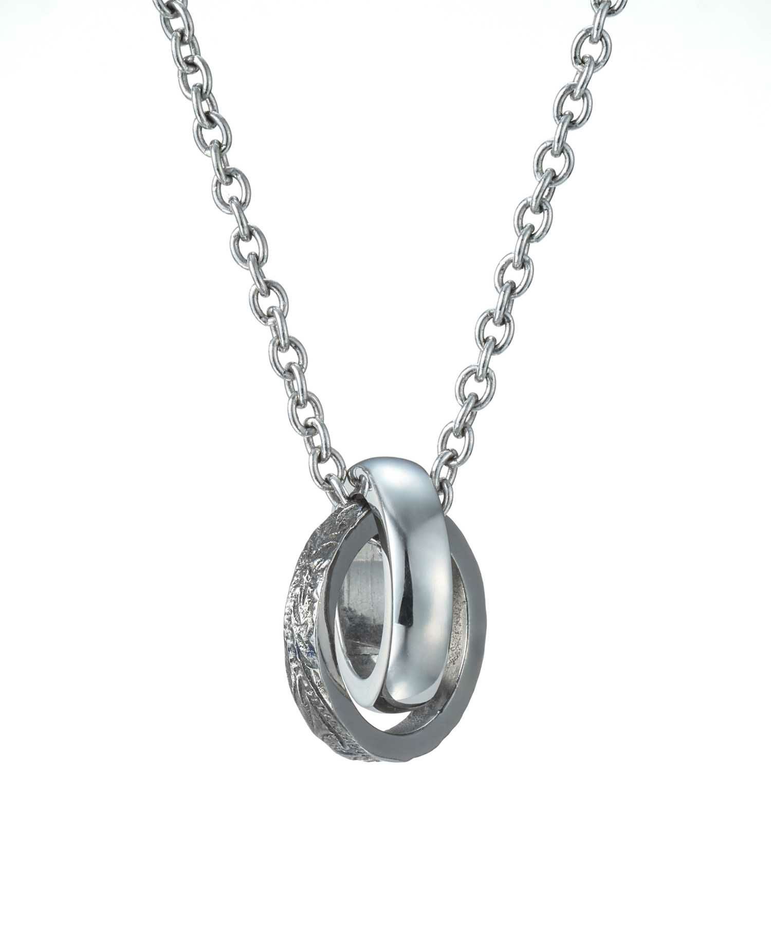 【WEB限定】ナチュラルダブルリングネックレス/サージカルステンレス