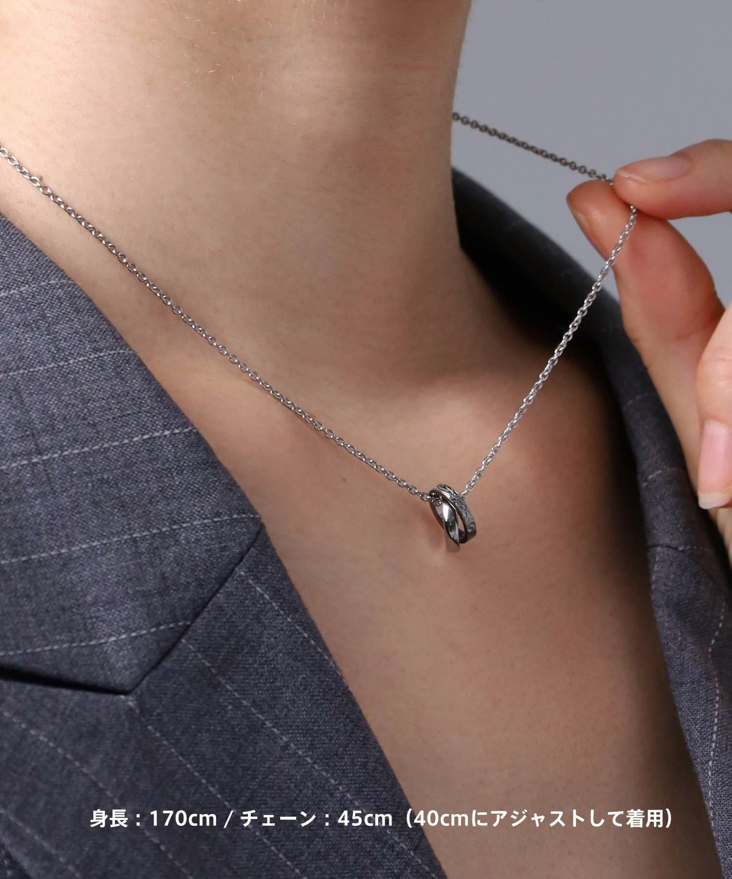 限定展開】“HAWAIIAN”ナチュラルダブルリングネックレス/サージカル