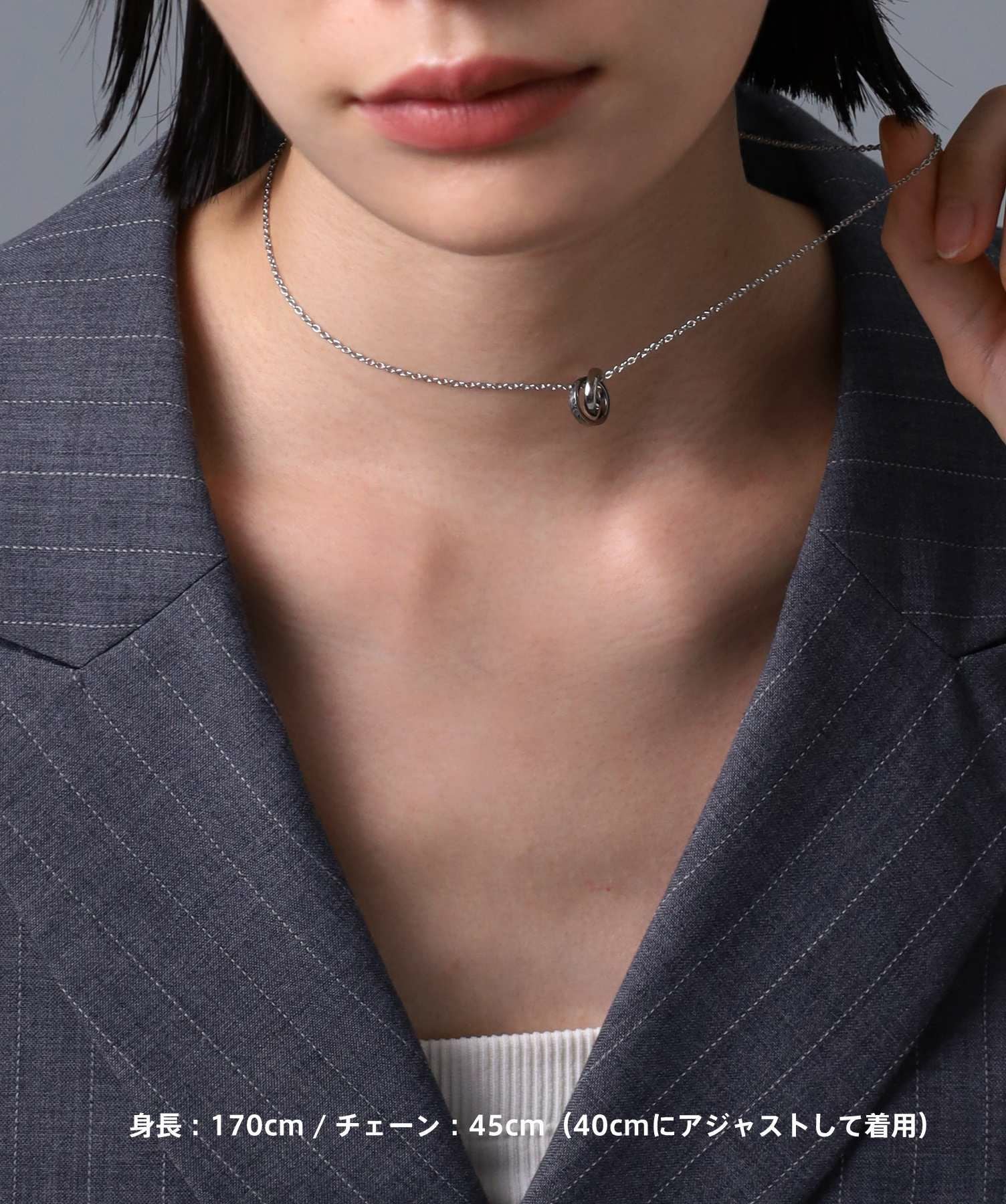 限定展開】“HAWAIIAN”ナチュラルダブルリングネックレス/サージカル