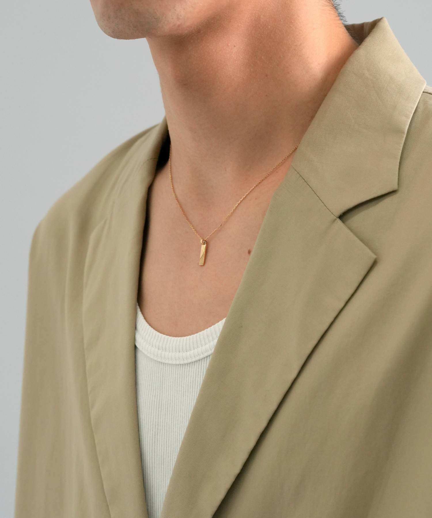 Petite Modern”プチネックレス（SANDプレート/イエローゴールド）/K10