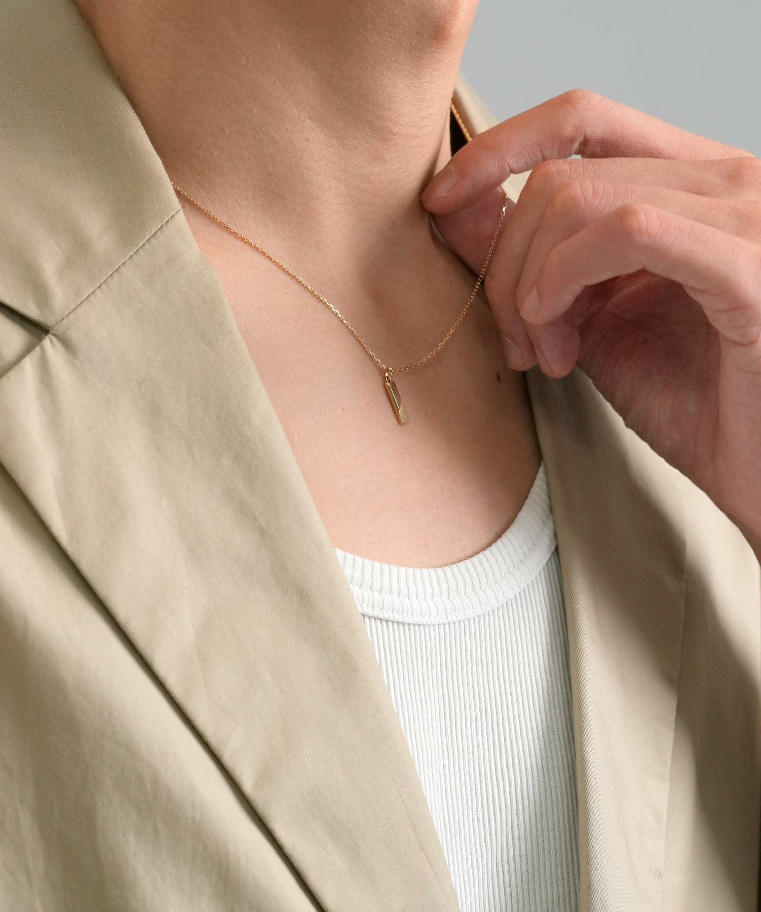 Petite Modern”プチネックレス（SANDプレート/イエローゴールド）/K10