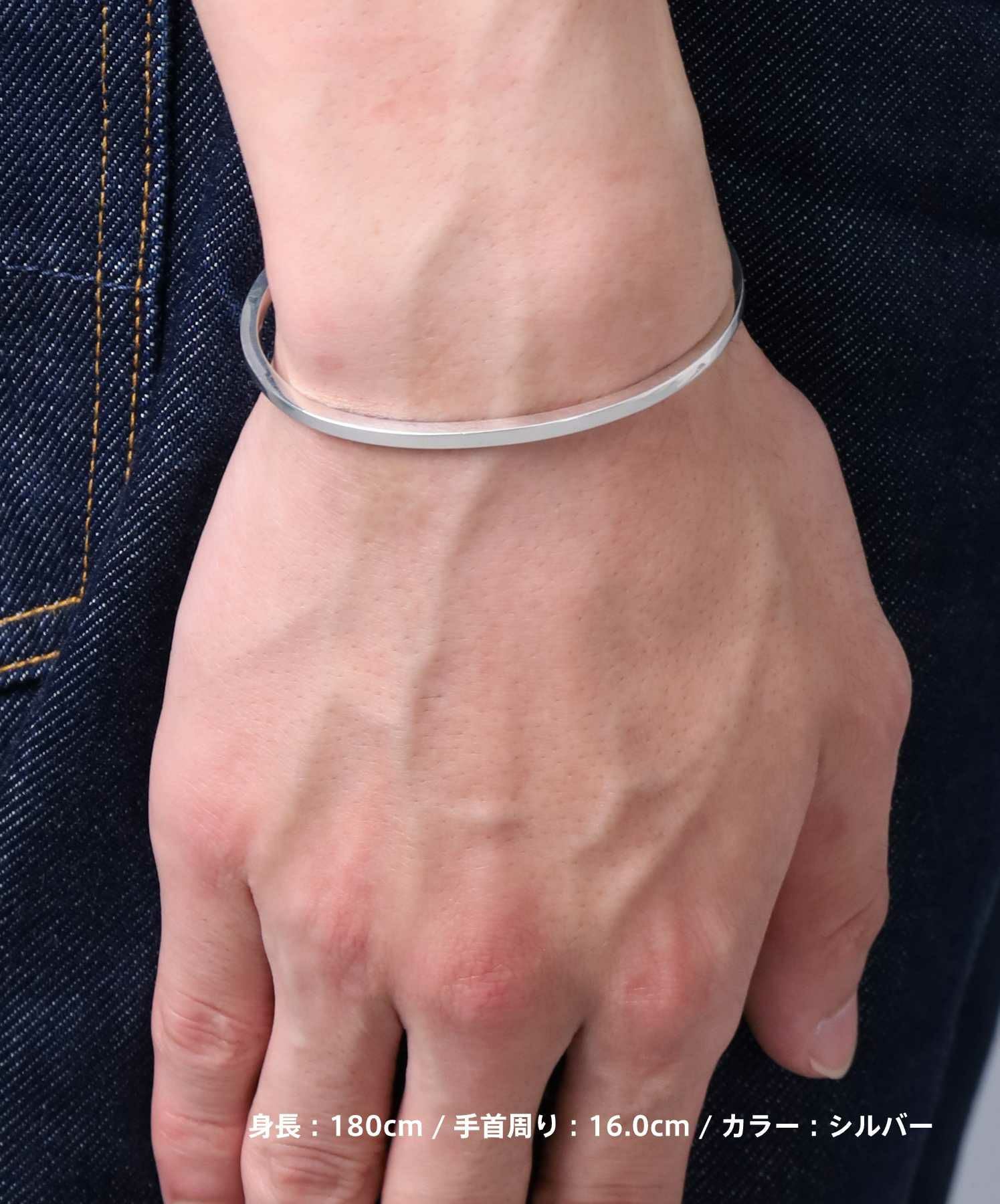 ライトスクエアバングル/シルバー925（シルバー・ブラック）