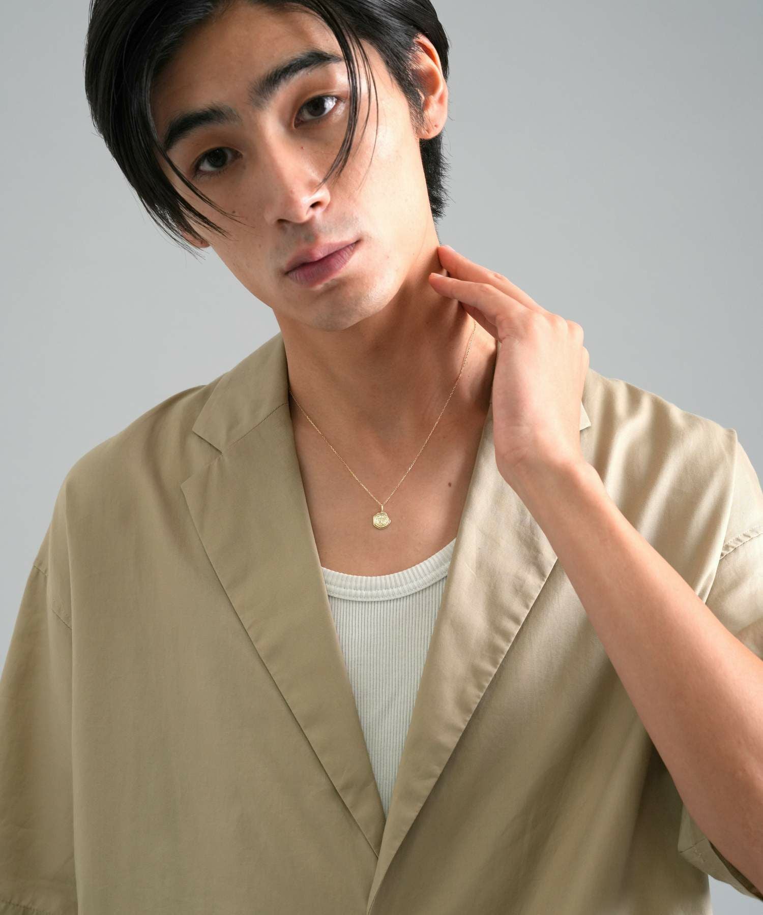 Petite Modern”プチネックレス（スタンプ/イエローゴールド）/K10