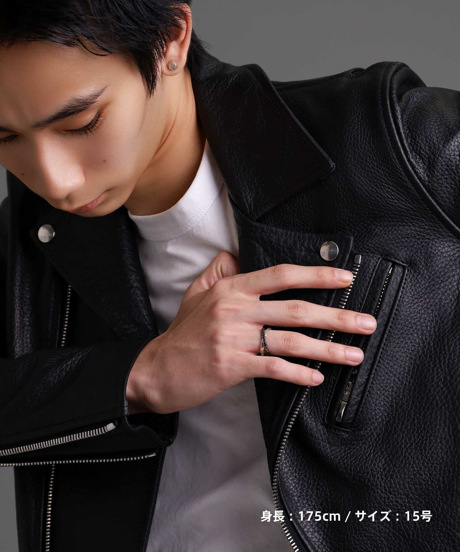 HAWAIIAN”ブルームクロスペアリング（シルバー×ブラック）/シルバー925