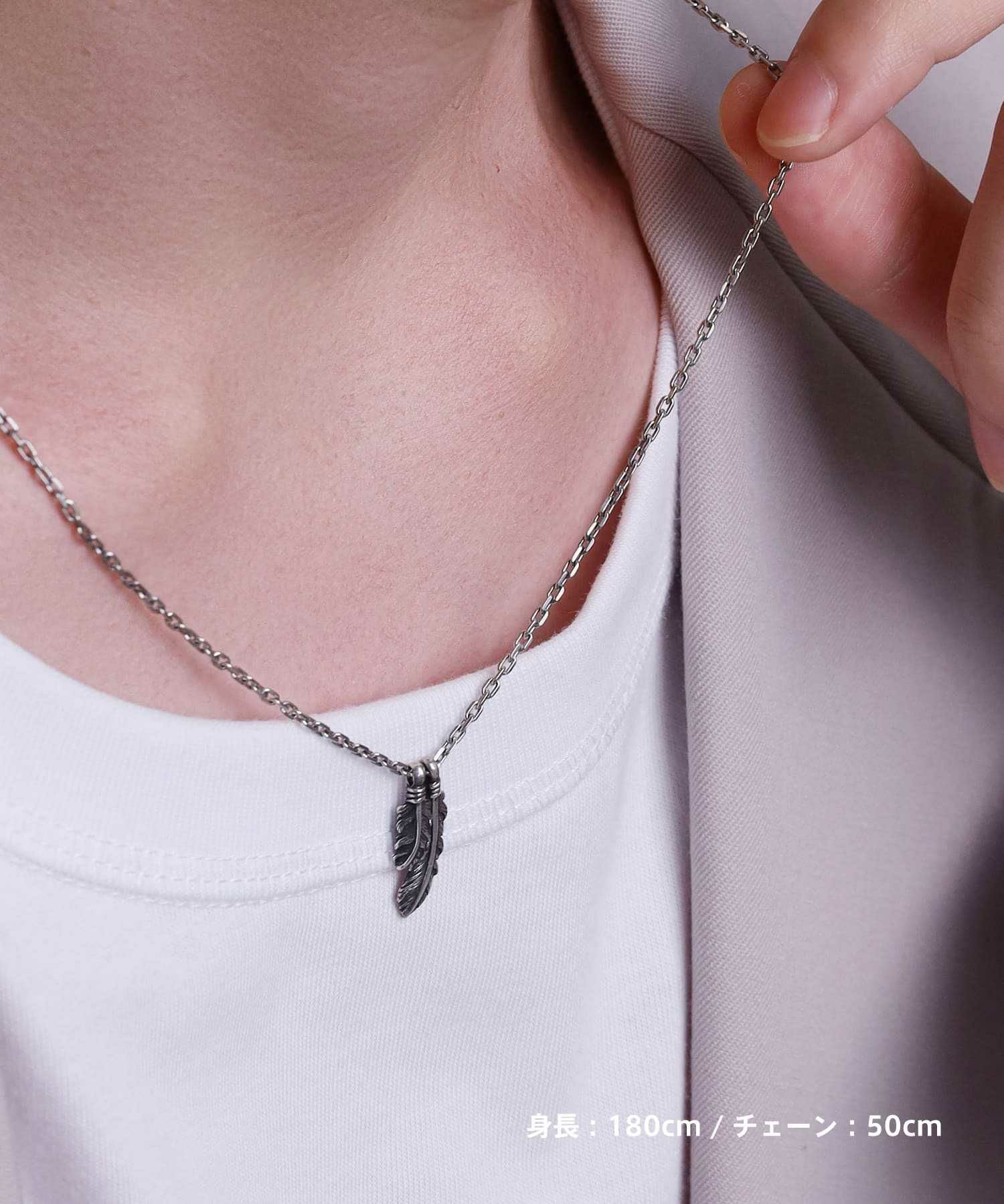 ch 風 シルバー925    ツインネックレス BASIC”ツインフェザーネックレス/シルバー925 | LION HEART STORE