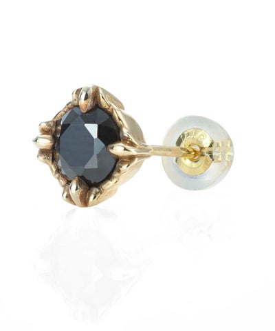 コマンダーストーンピアス/K10ゴールド（ブラック・クリア）