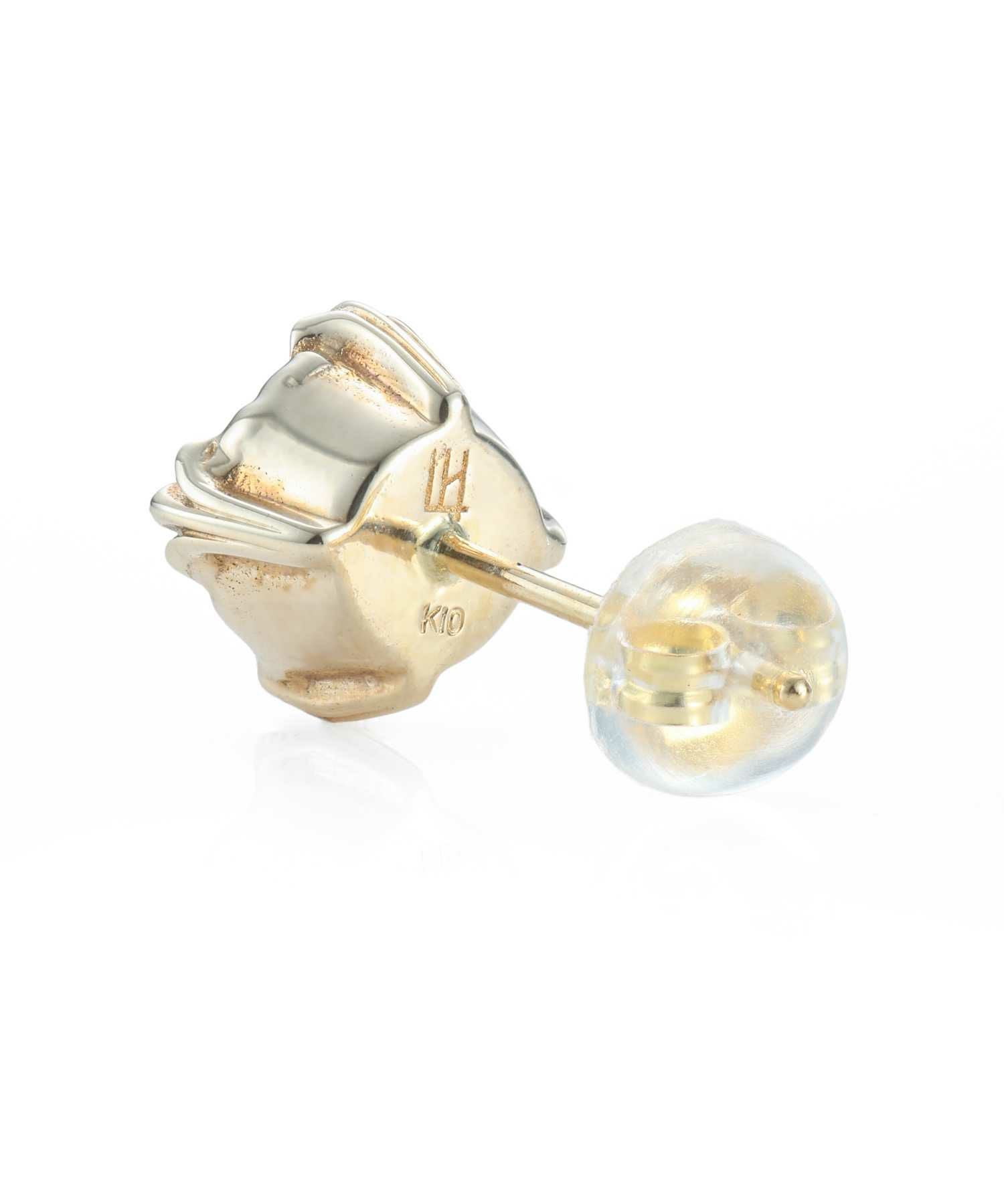 コマンダーストーンピアス/K10ゴールド（ブラック・クリア）