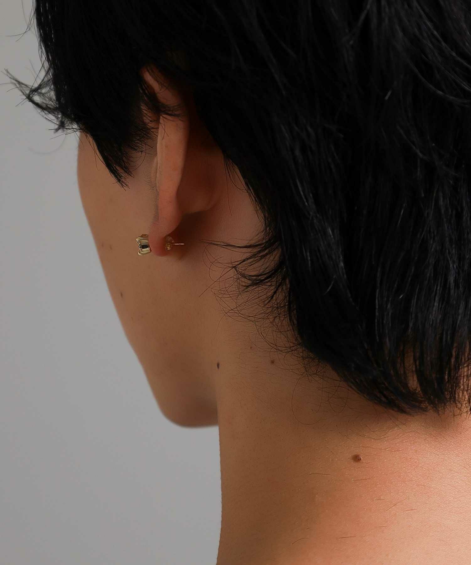 コマンダーストーンピアス/K10ゴールド（ブラック・クリア）