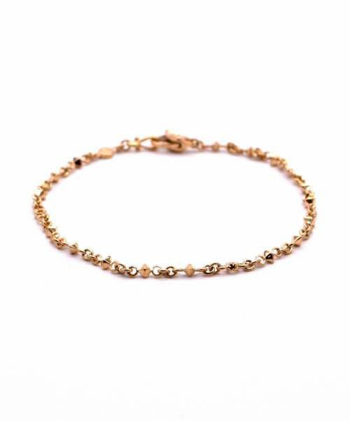 ピラミッドチェーンブレスレット/Mサイズ/K10ゴールド