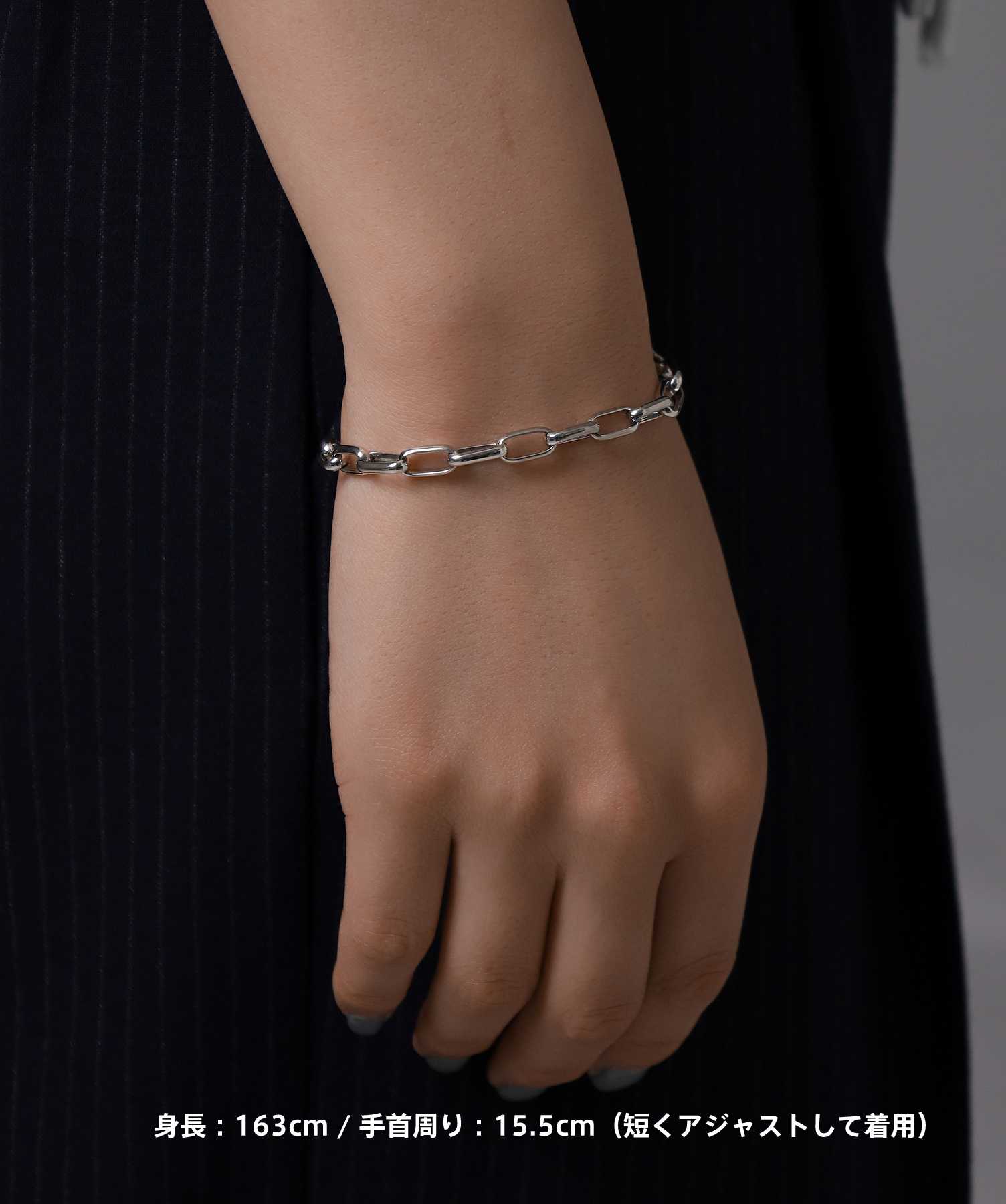 SILVER AS ART ブレスレット　cタイプ　シルバー925 for Gift”ファインチェーンブレスレット（クリップ/LOGO）/シルバー925