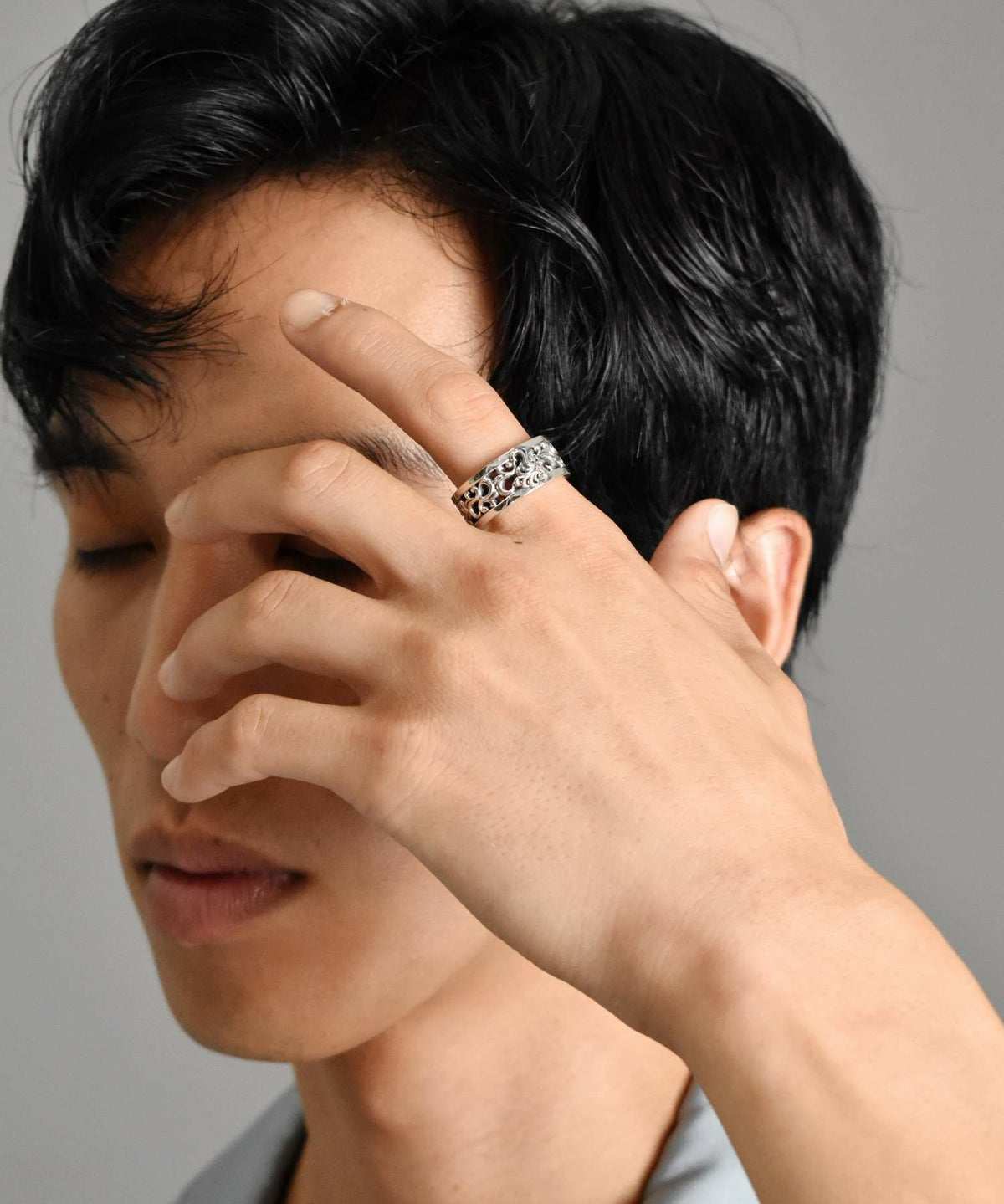 ラージアラベスクリング/シルバー925（シルバー・ブラック）