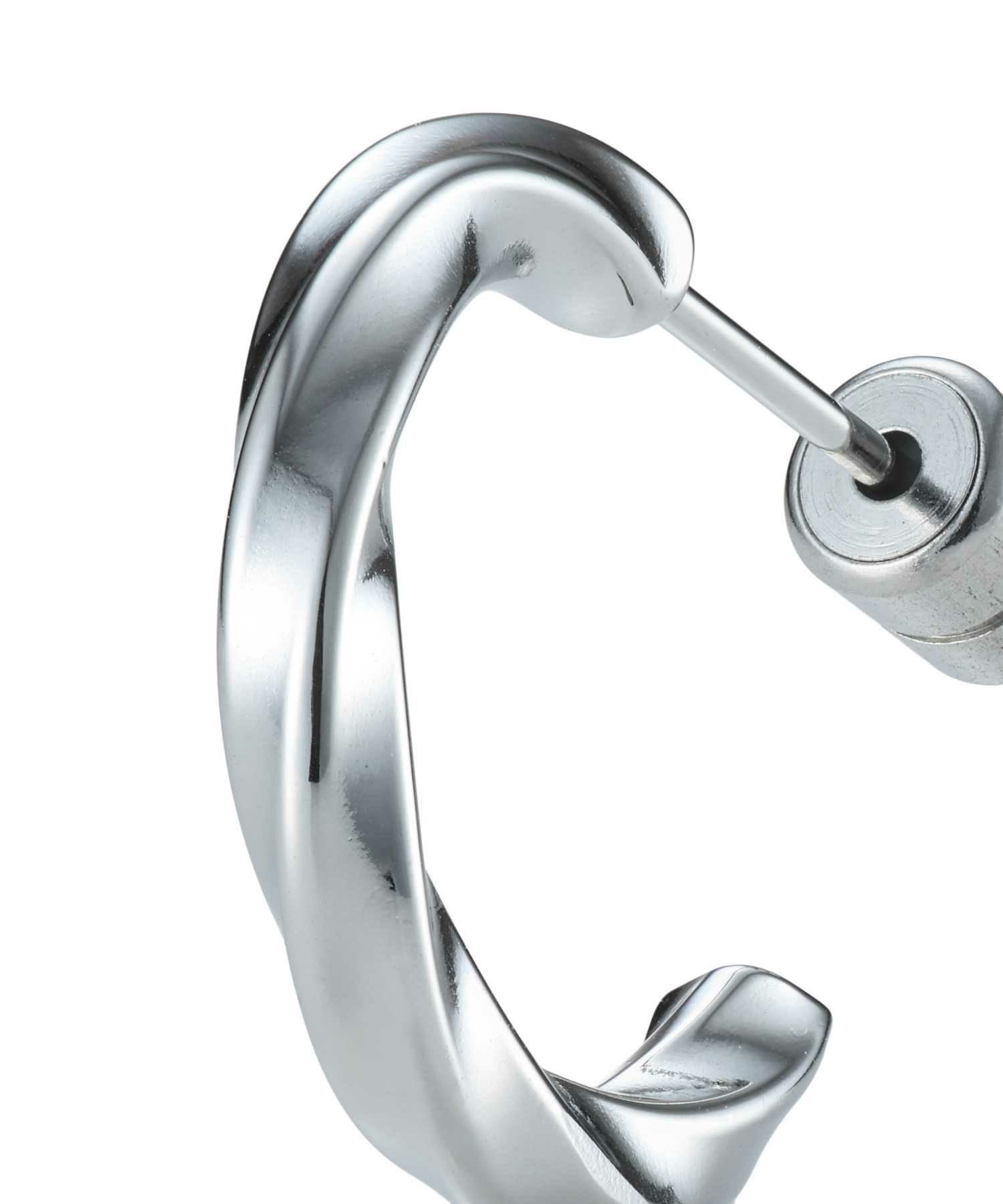 【WEB限定】ツイストフープピアス/シルバー/サージカルステンレス316L（金属アレルギー対応）