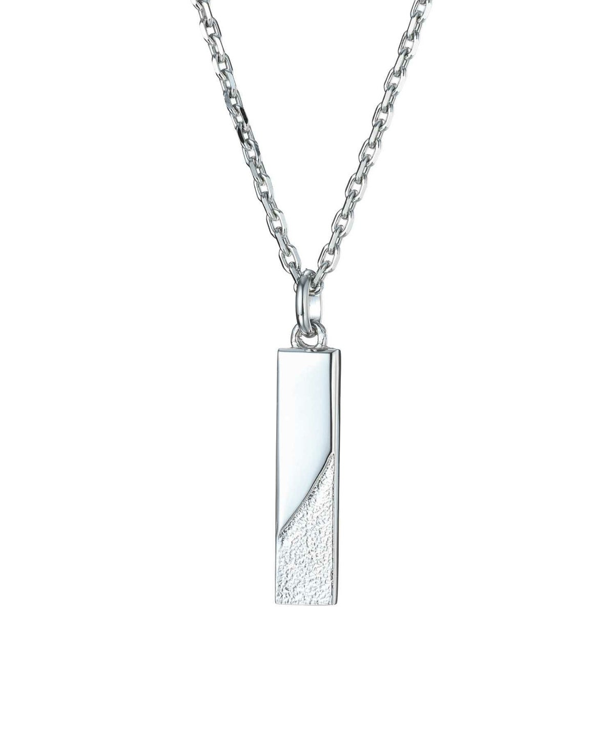 【WEB限定】トライネックレス/サンドプレート/サージカルステンレス（シルバー・ブラック）