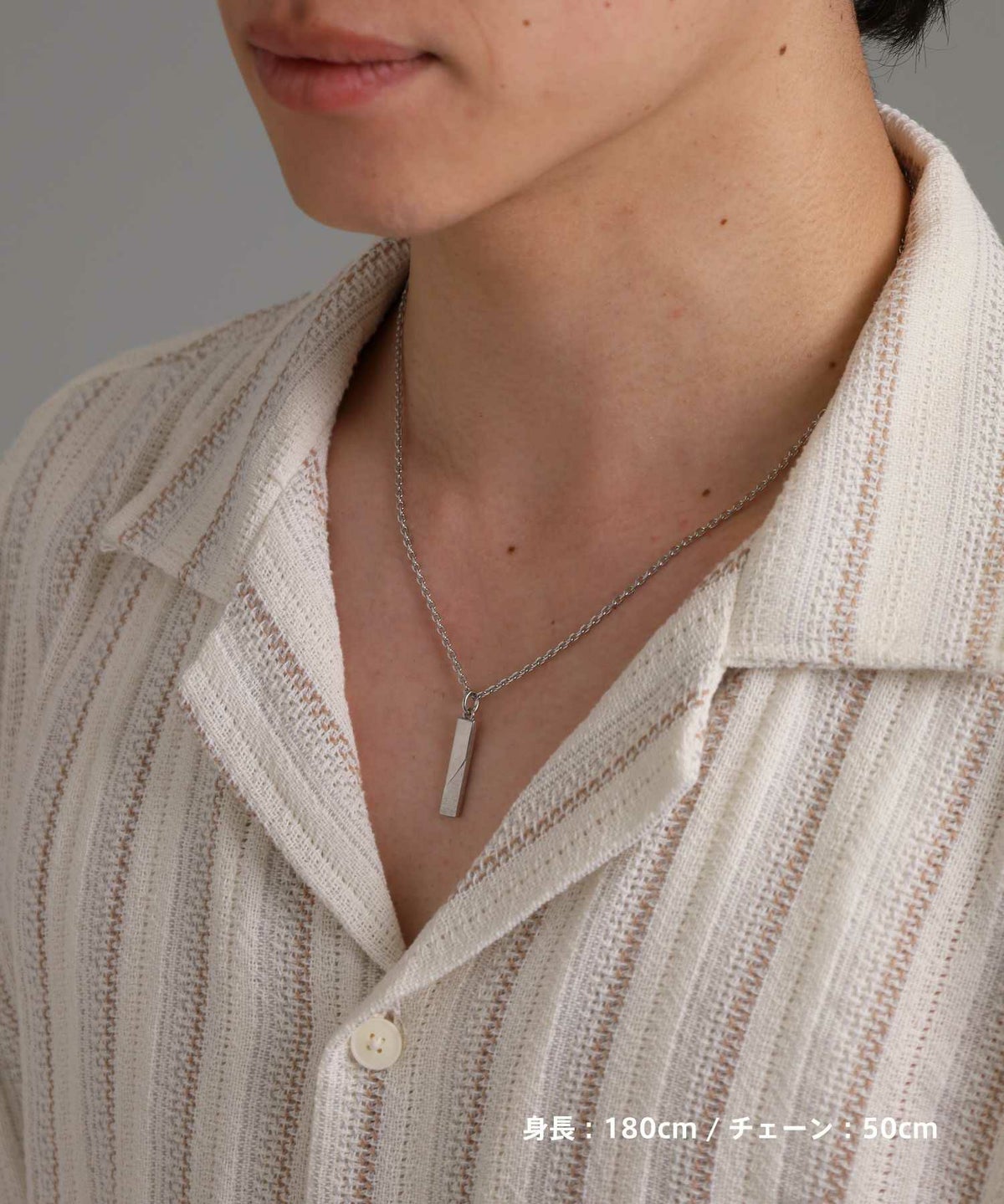【WEB限定】トライネックレス/サンドプレート/サージカルステンレス（シルバー・ブラック）
