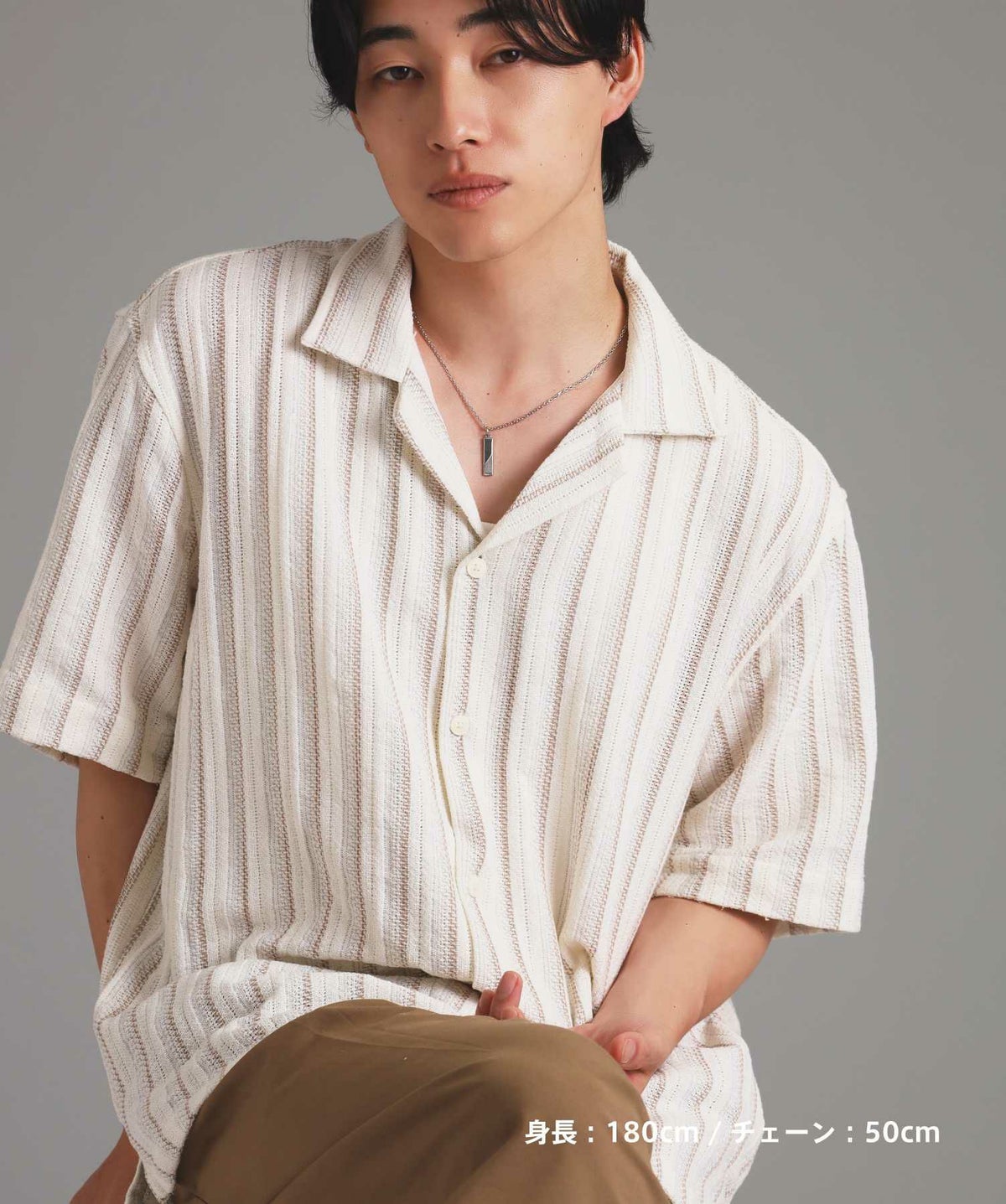 【WEB限定】トライネックレス/サンドプレート/サージカルステンレス（シルバー・ブラック）