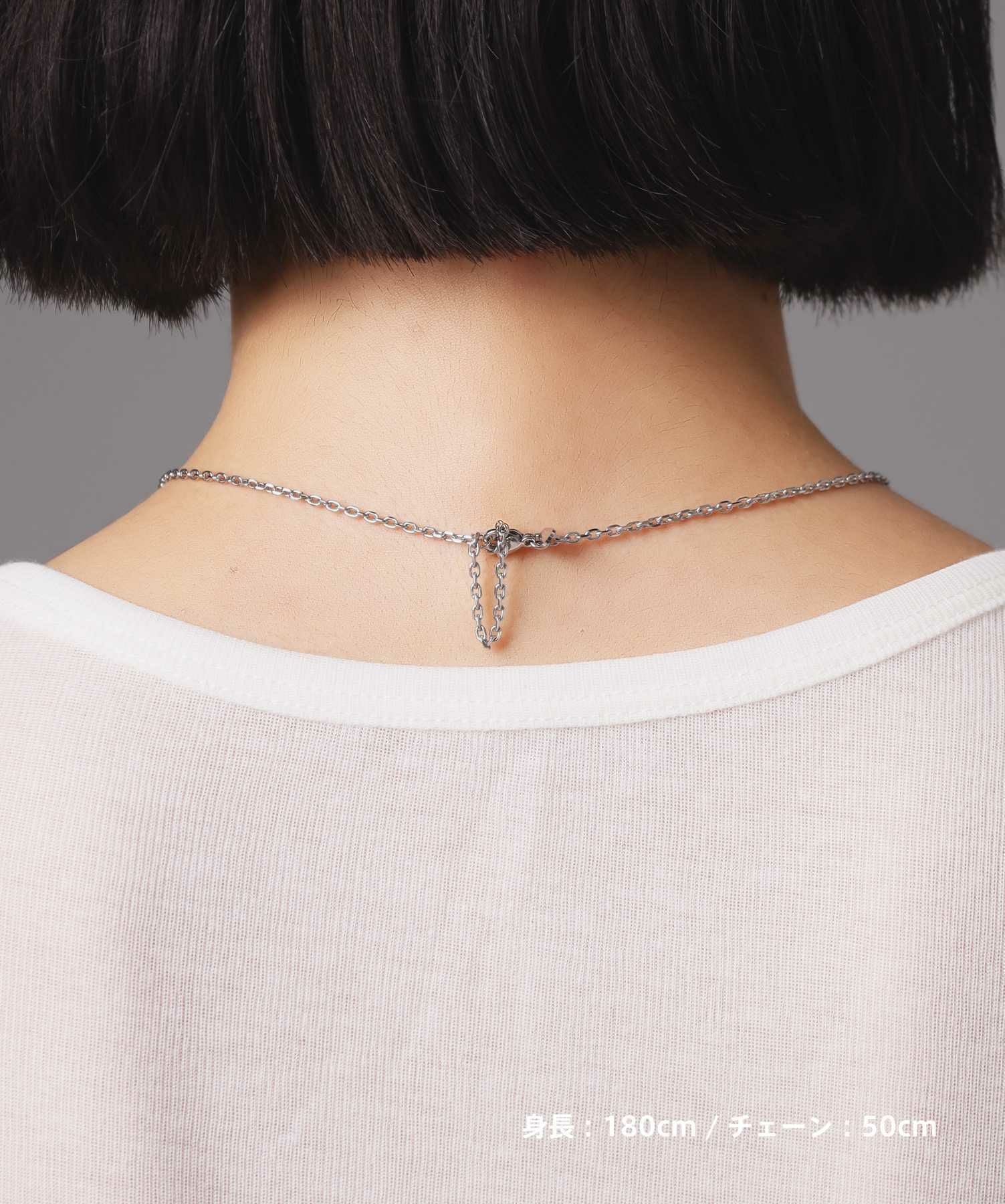 【WEB限定】トライネックレス/サンドプレート/サージカルステンレス（シルバー・ブラック）