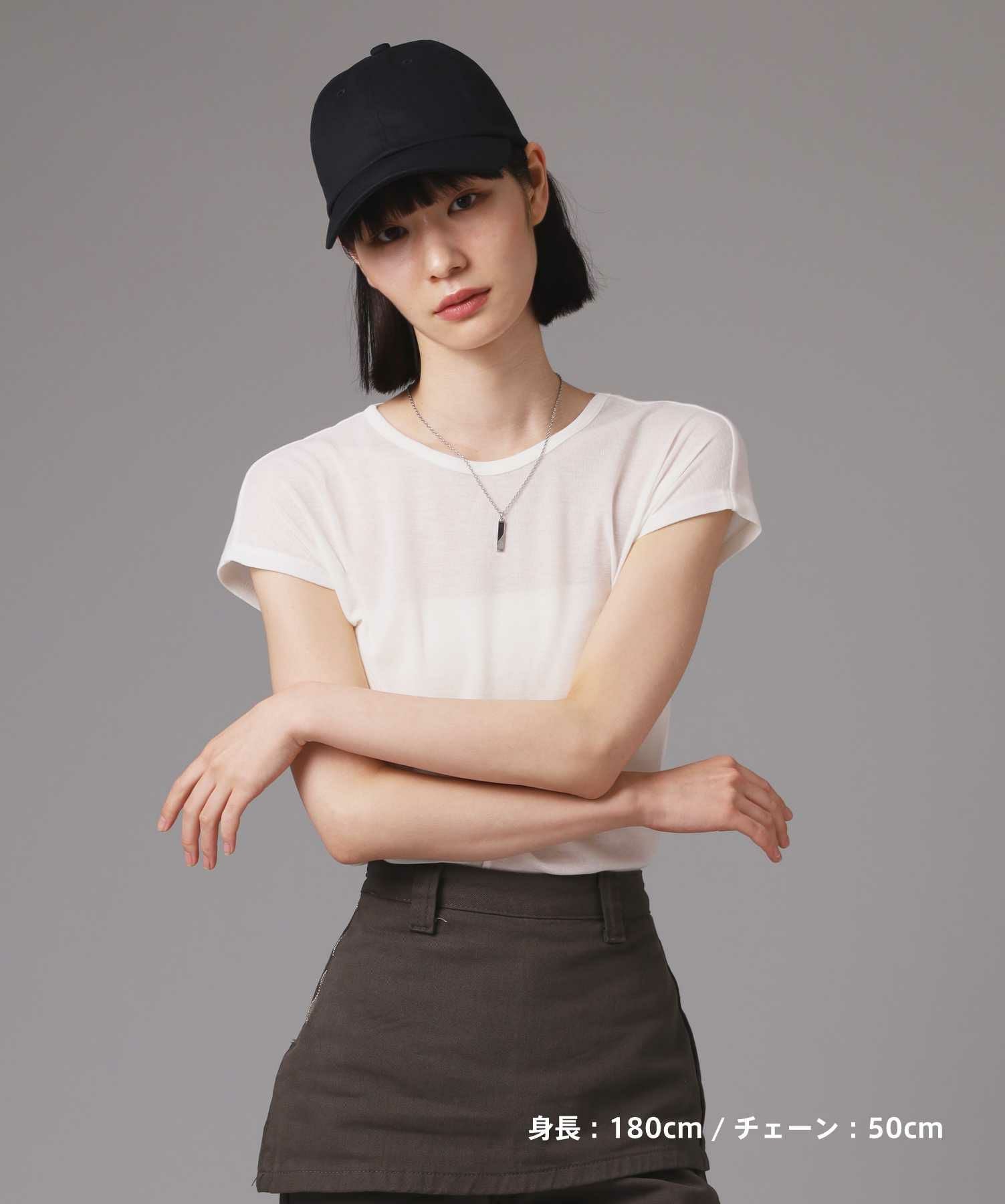 【WEB限定】トライネックレス/サンドプレート/サージカルステンレス（シルバー・ブラック）