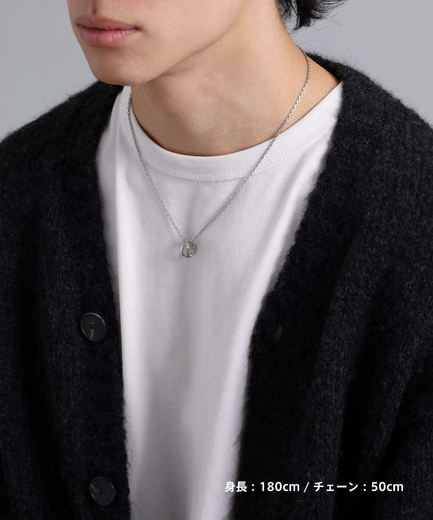 限定展開】“LH-1”タテガミダブルリングネックレス（ツイスト/シルバー