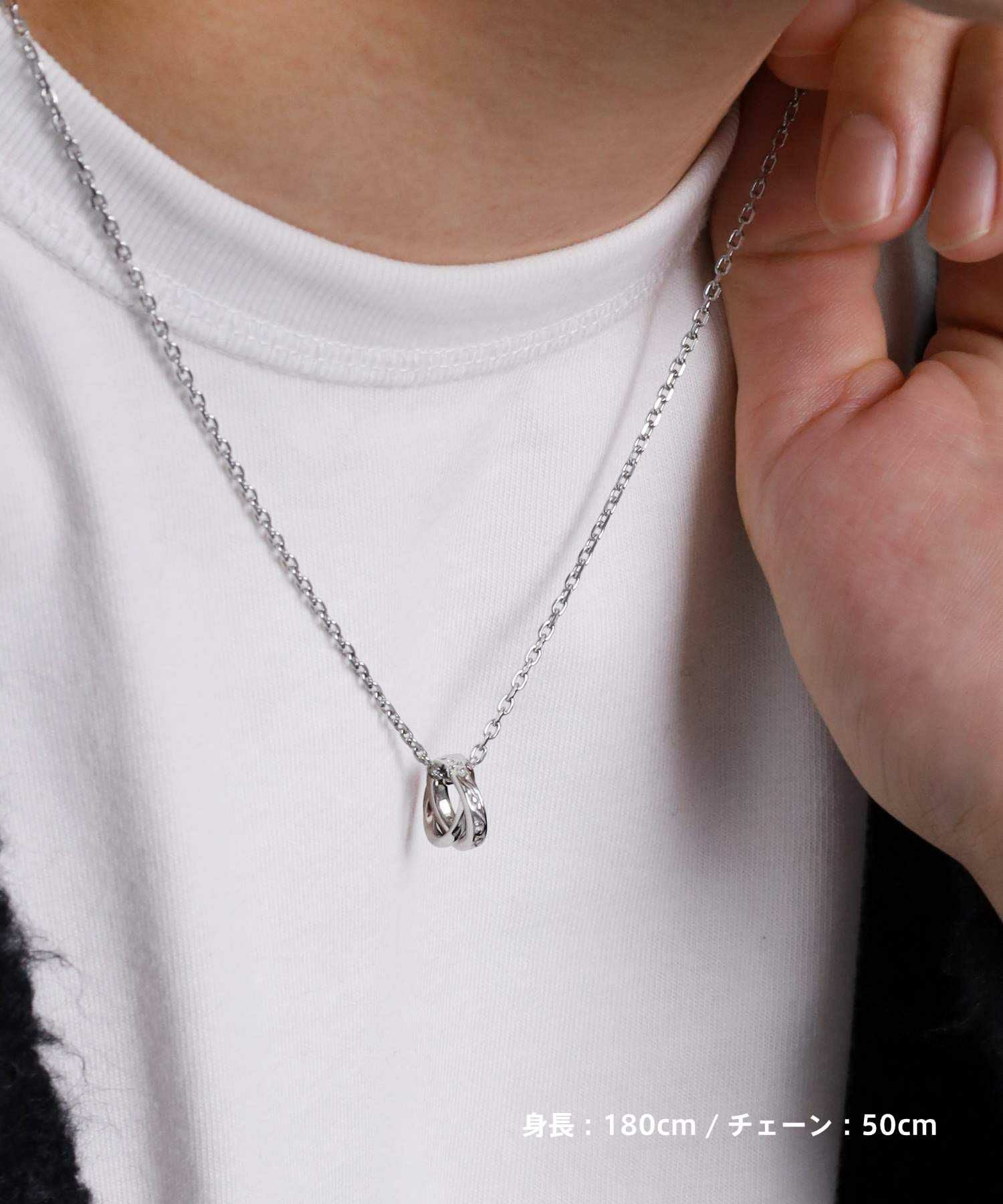 限定展開】“LH-1”タテガミダブルリングネックレス（ツイスト/シルバー