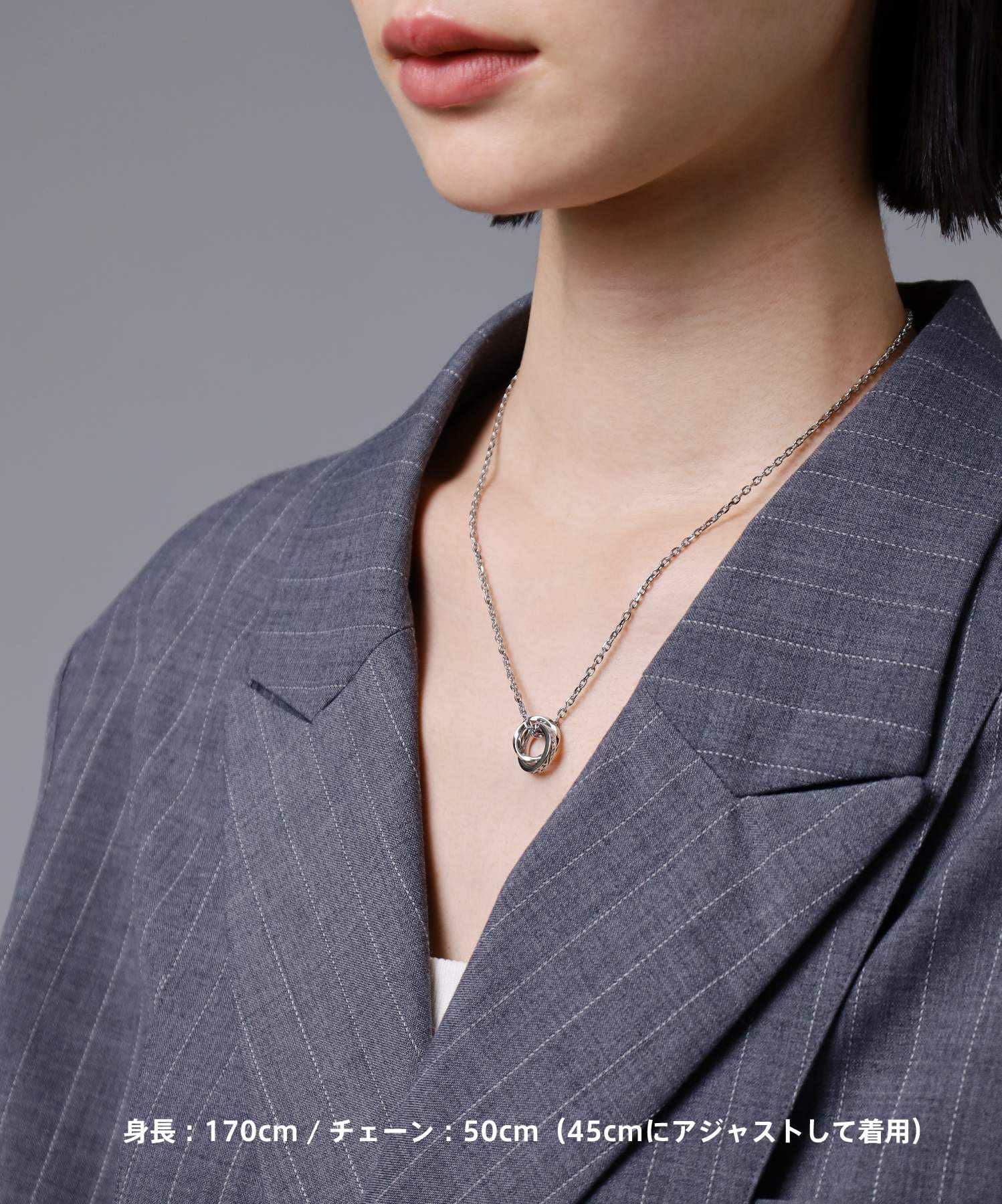 限定展開】“LH-1”タテガミダブルリングネックレス（ツイスト/シルバー