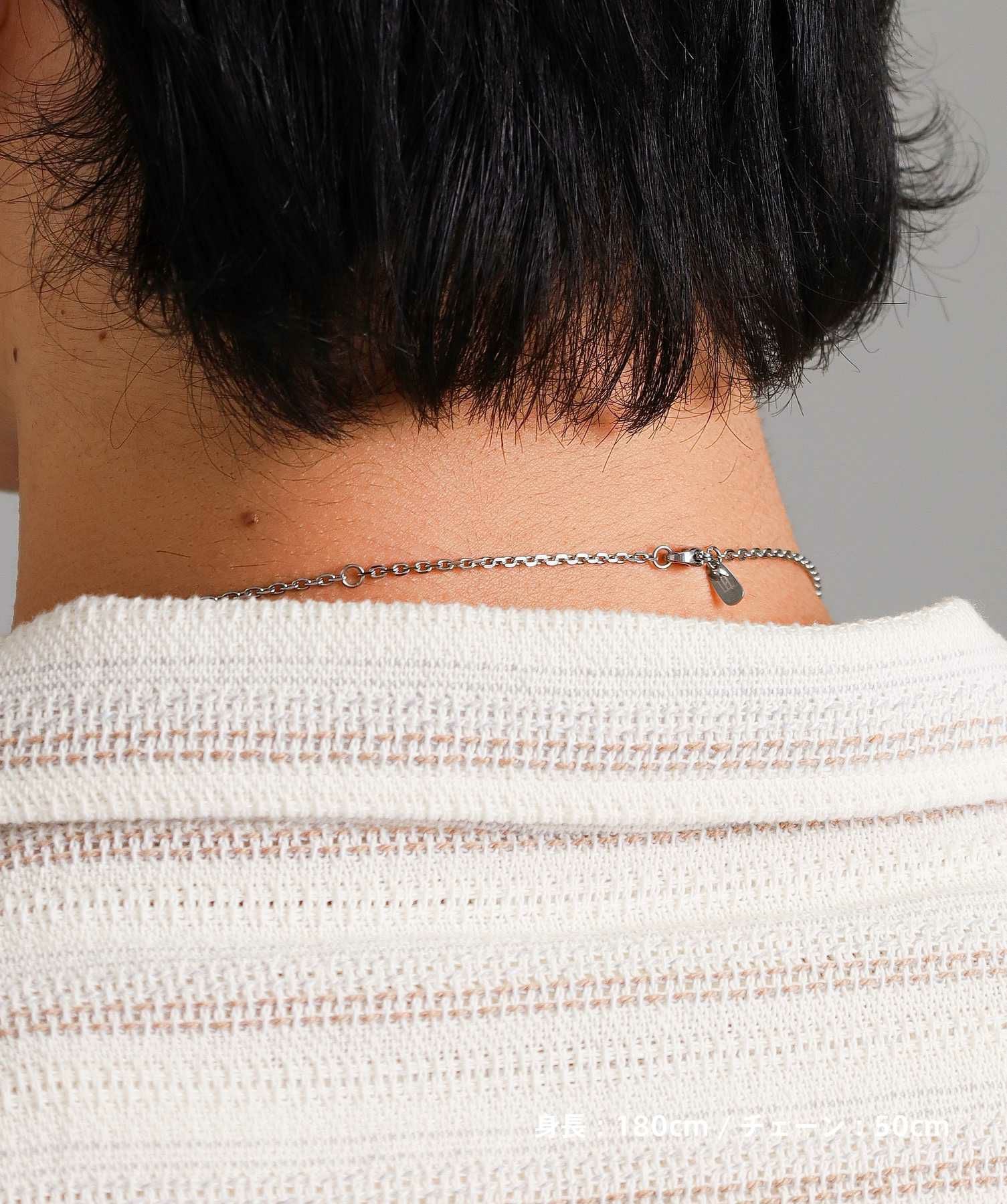 【WEB限定】トライネックレス/ロゴプレート/サージカルステンレス（シルバー・ブラック）